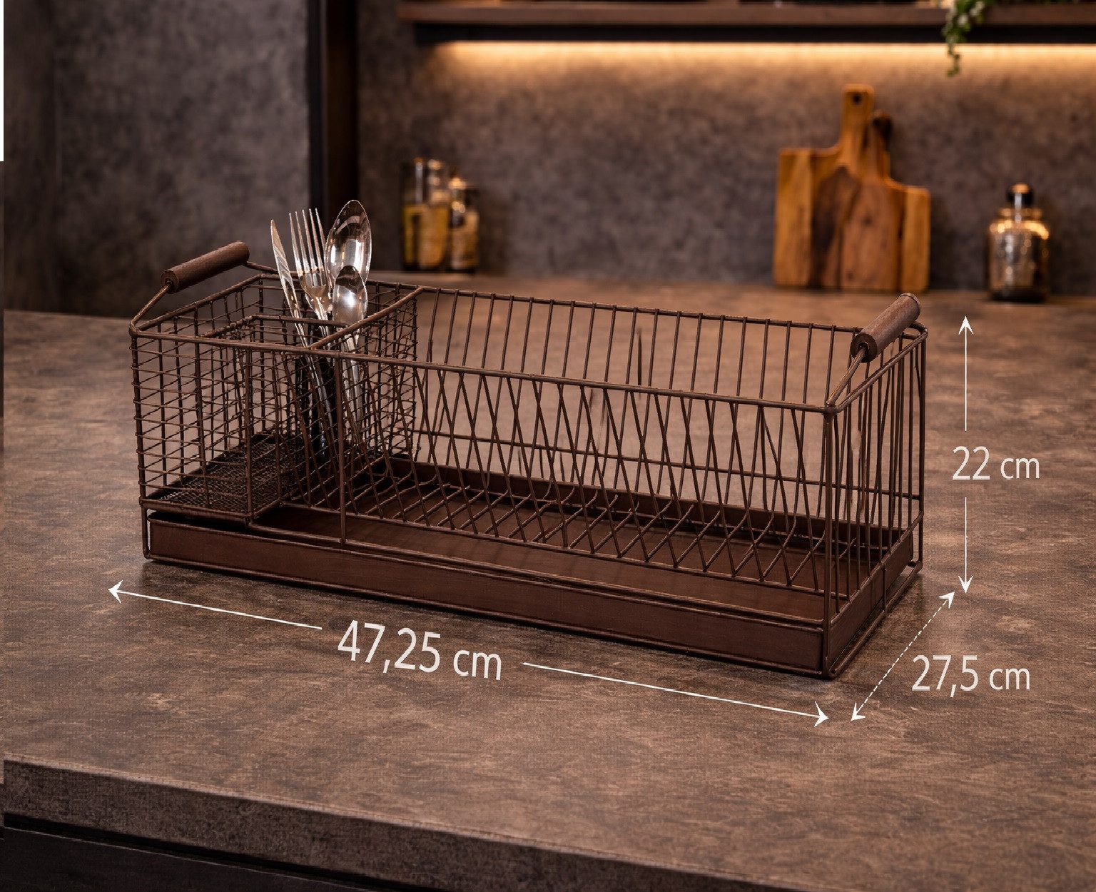 AnticLine Geschirrständer Abtropfgestell Abtropfständer für Geschirr Metall Antic Line DEC7646