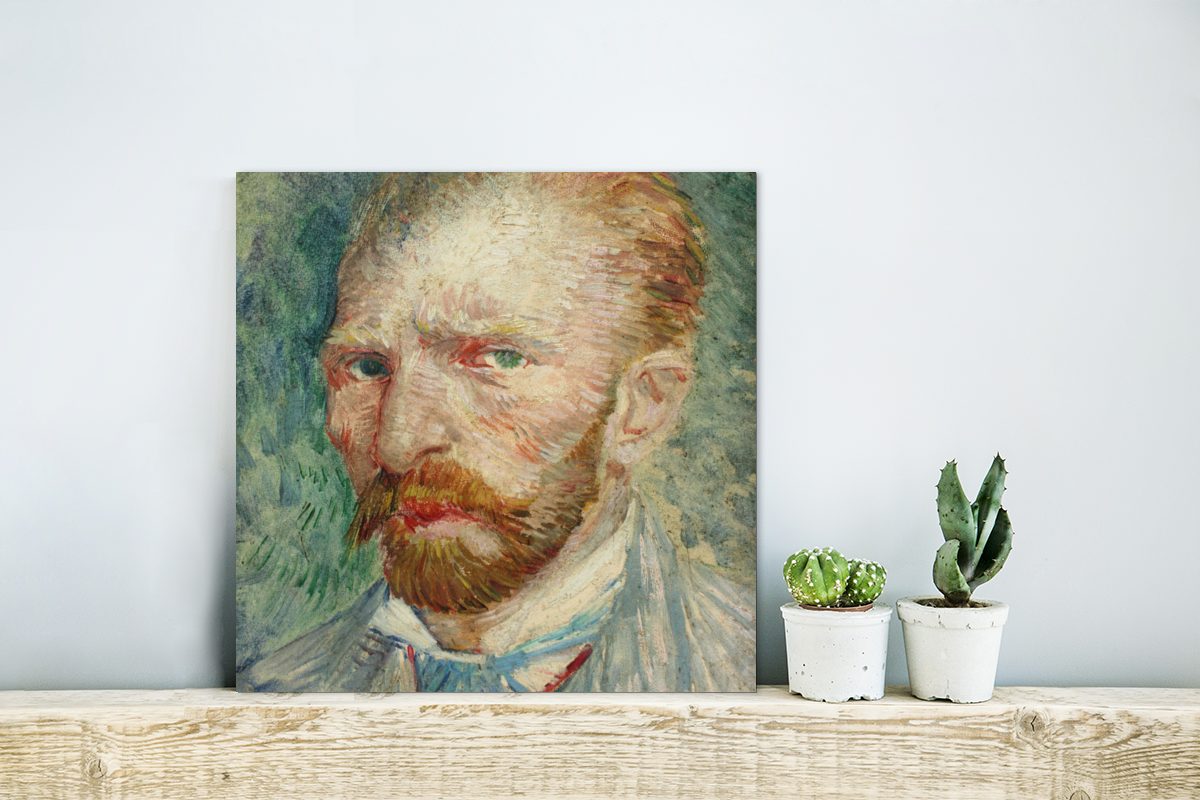 - deko Gogh, MuchoWow Metallbild Vincent (1 Alu-Dibond-Druck, Aluminium van Metall, Gemälde aus Selbstporträt St),
