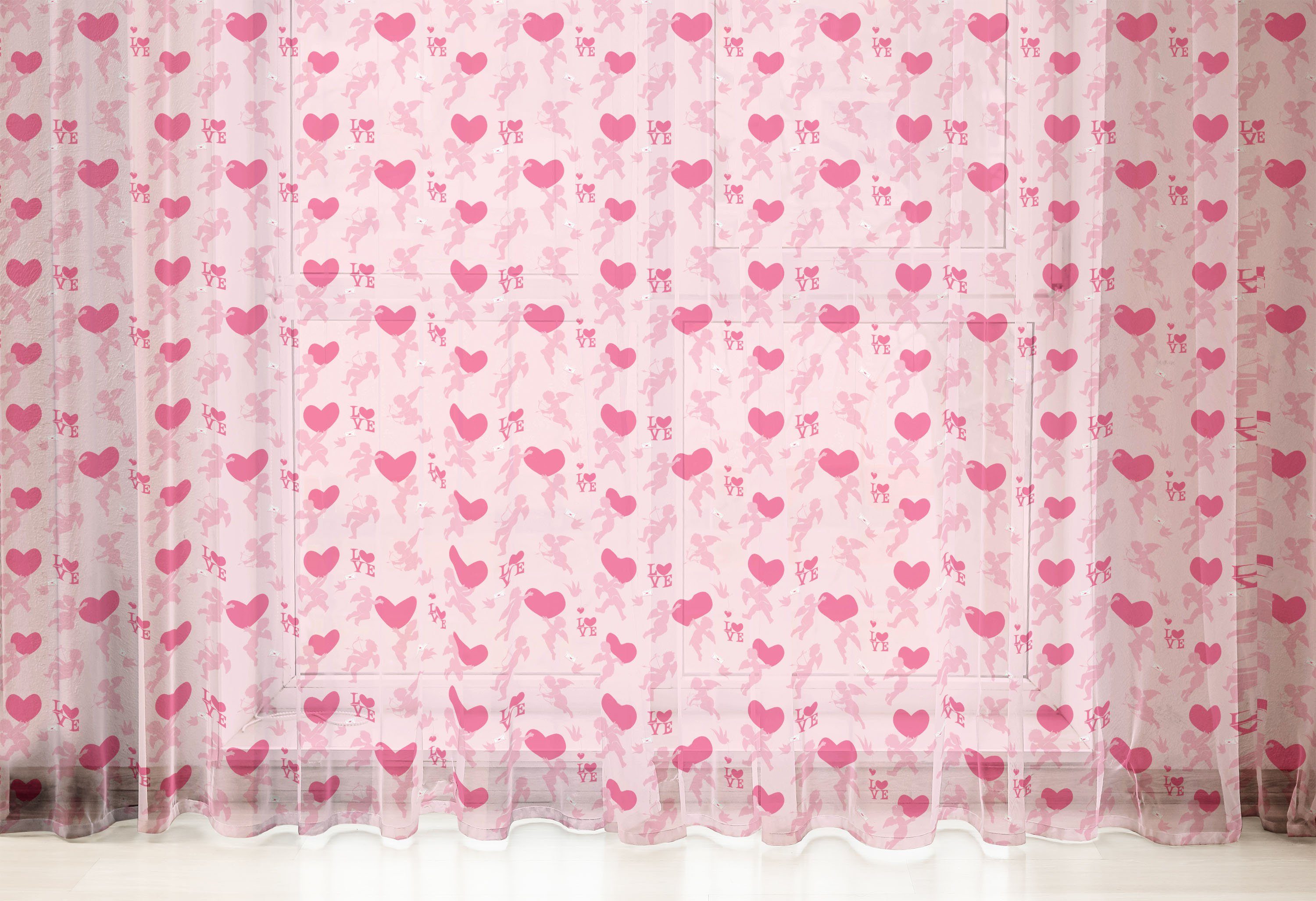 schiere 2 Silhouetten für Gardine Angel Panels, Drapierung Party Abakuhaus, Heart von Hochzeit Liebe