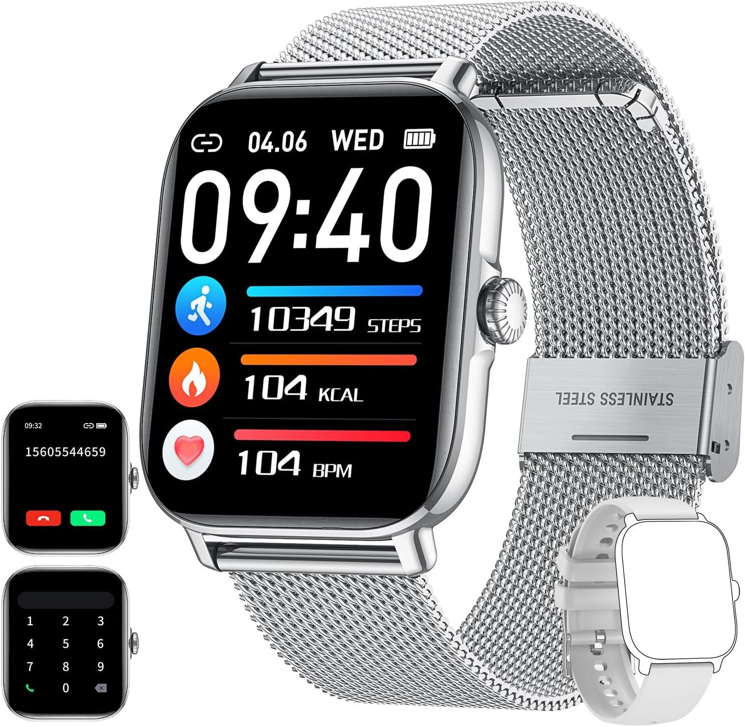 IBETTER Smartwatch, Fitness Tracker watch, Damen Herren Smartwatch (Fitnessuhr mit Telefonfunktion 1,83" HD Voll Touchscreen Zoll, Smartwatch Fitness Tracker Uhr, IP68 Wasserdicht, Uhren Watch für Android IOS, Fitnessuhr Tracker mit Pulsmesser Schrittzähler Schlafmonitor Aktivitätstracker cm)