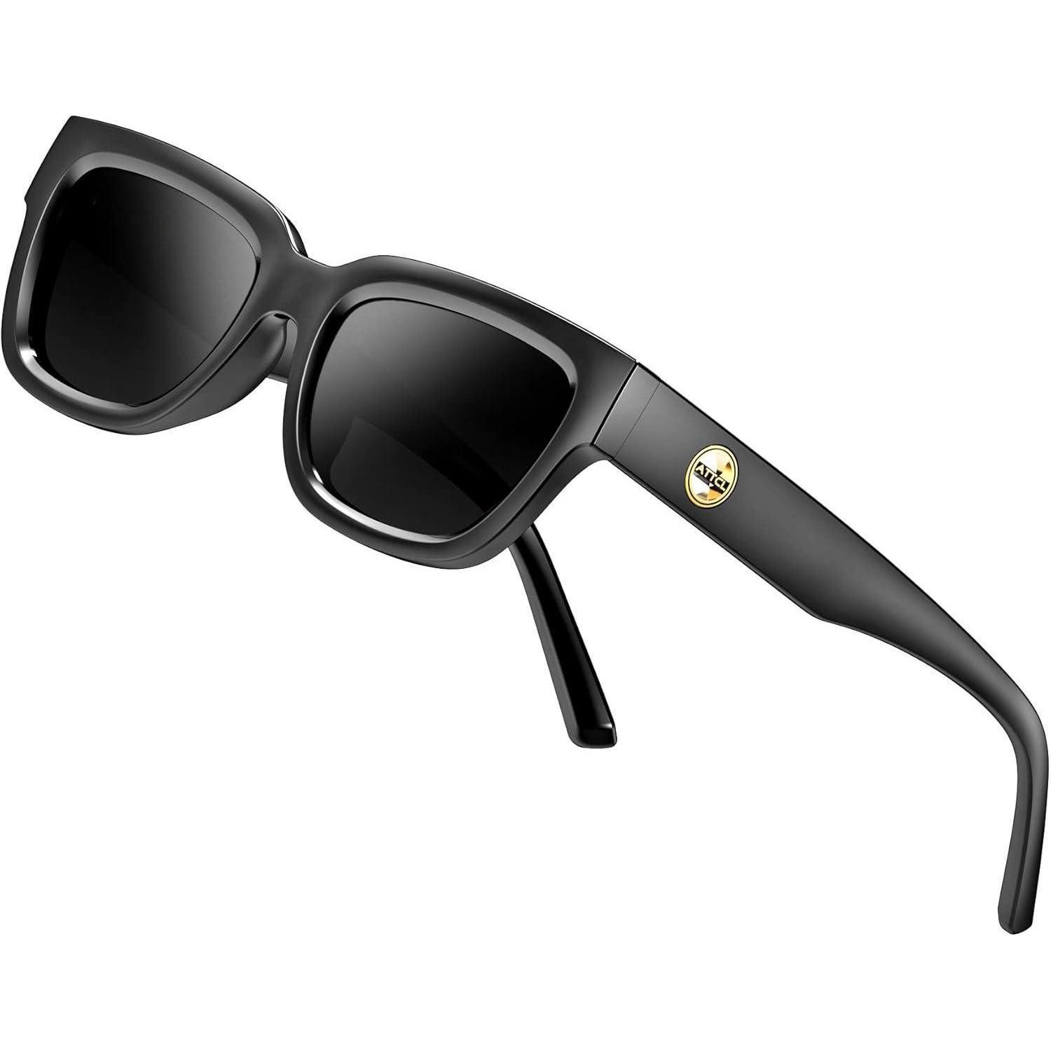 Retrosonnenbrille Sonnenbrille Damen polarisierte TR90 Schwarz+grau Non-verspiegelt