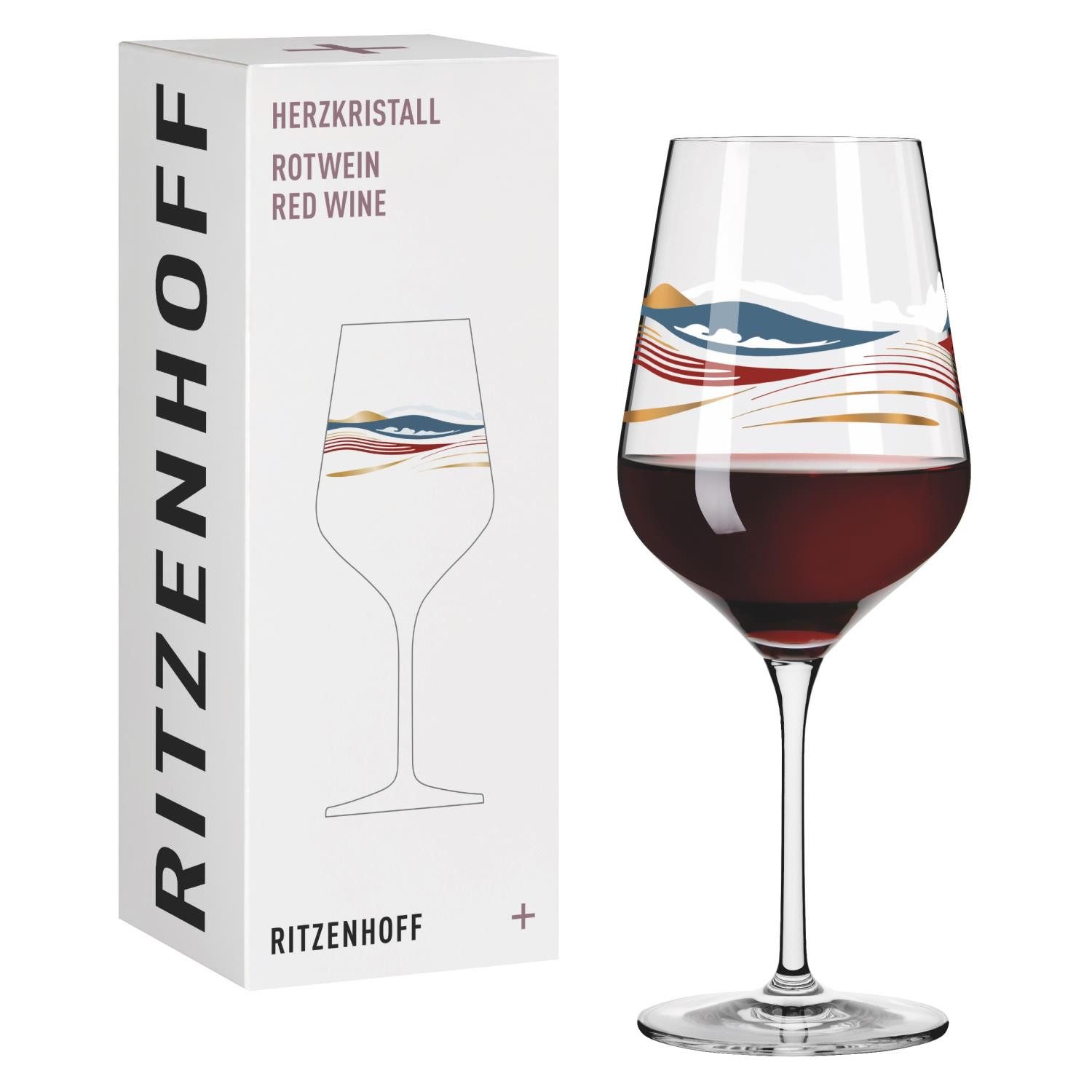 Ritzenhoff Weinglas HERZKRISTALL, Glas, Höhe: 24cm, Farbe: Mehrfarbig, Motiv: Schrift