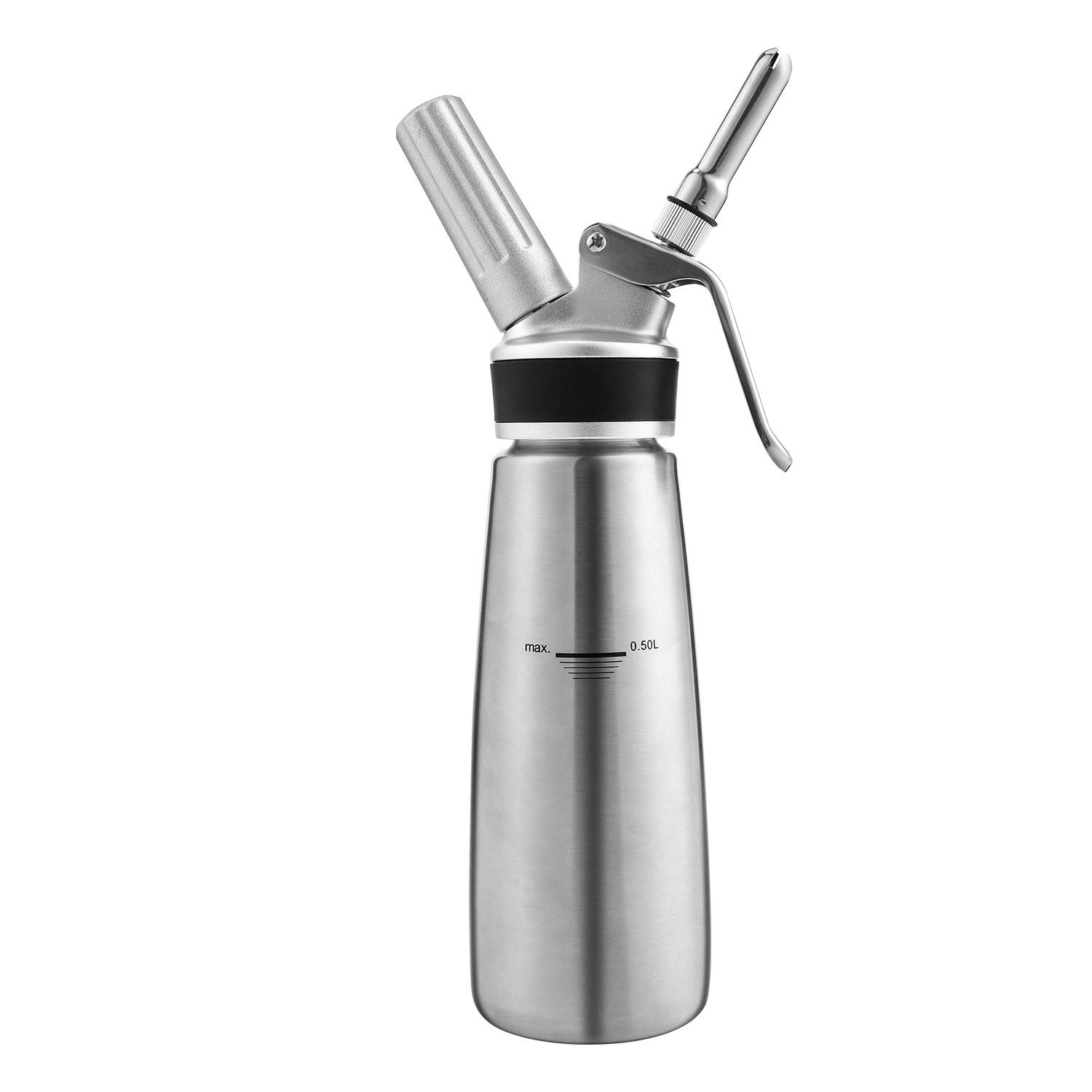 Clanmacy Sahnesyphon 500ml Edelstahl Sahnespender Profi Rostfrei Sahnesyphon Schlagsahne, Edelstahl, (1-tlg) 500ml