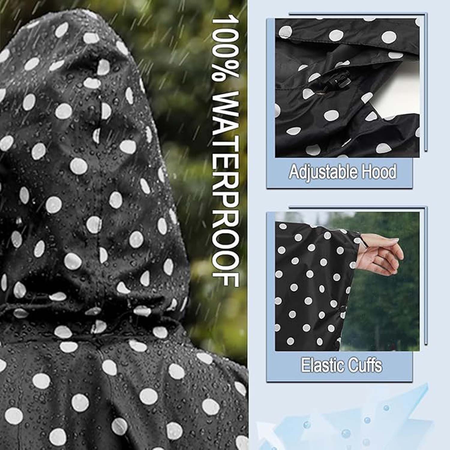 Coonoor Regenjacke Unisex Regenjacken Regencape, Wasserdicht mit Kapuze – Bild 3 von 5