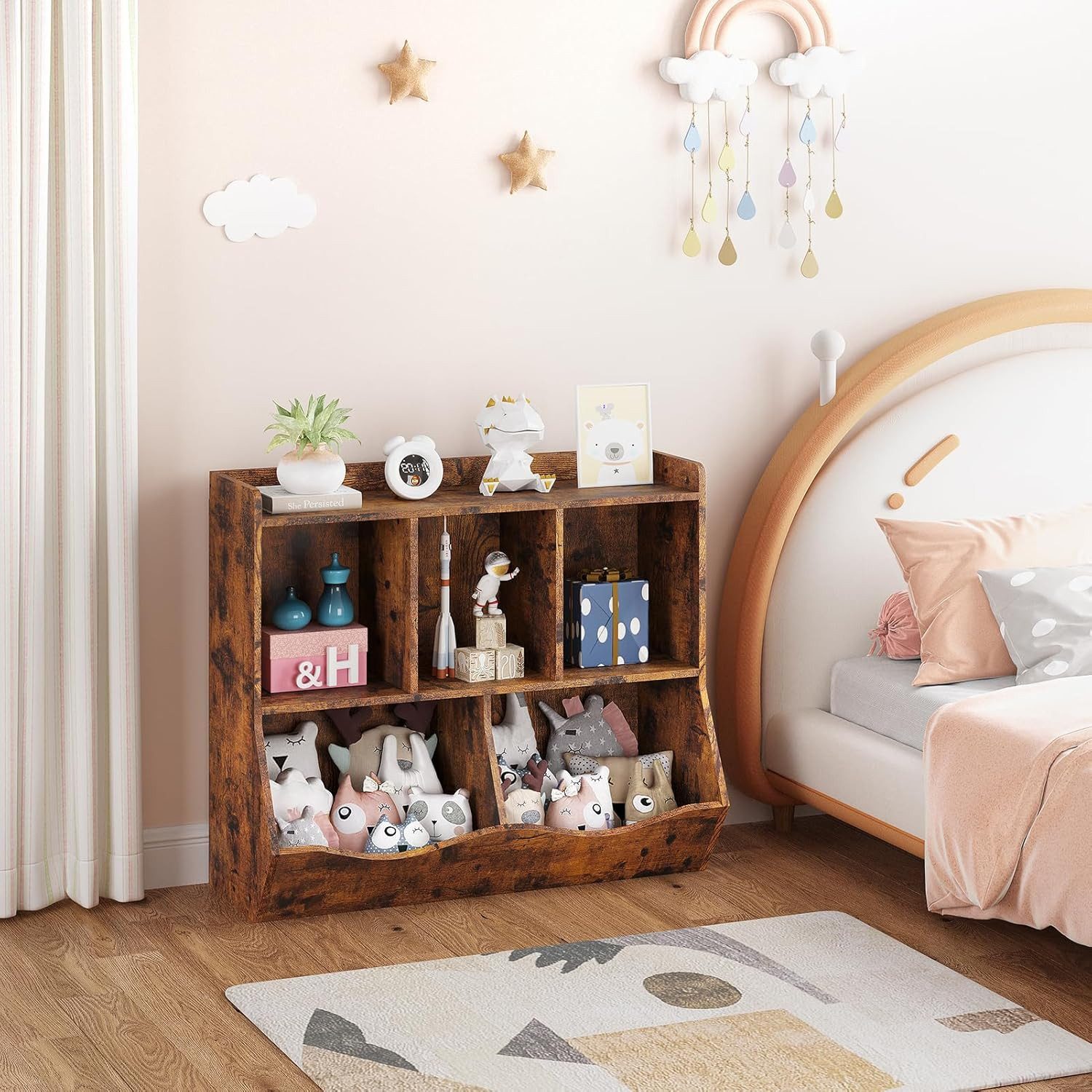 GarveeMore Kinderregal Spielzeugregal Kinderregal mit 5 günstig online kaufen