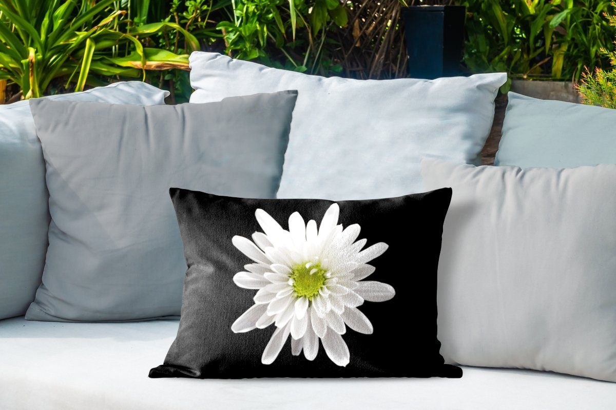 MuchoWow Dekokissen Makro Blume, - Kissenhülle Dekokissenbezug, Weiß Polyester, Outdoor-Dekorationskissen, 