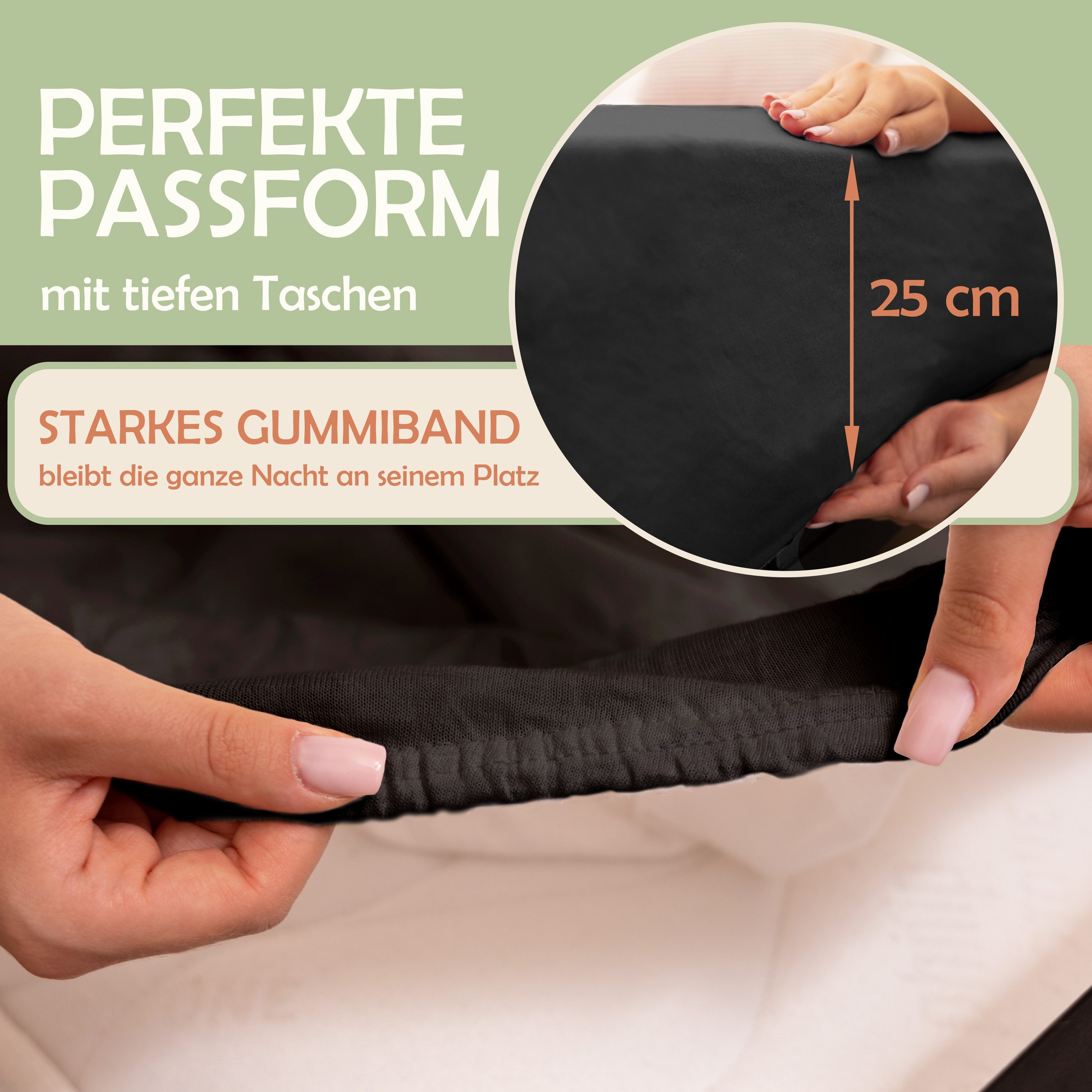 NatureMark Spannbettlaken Gebürstete Mikrofaser, Polyester, Gummizug: rundu günstig online kaufen