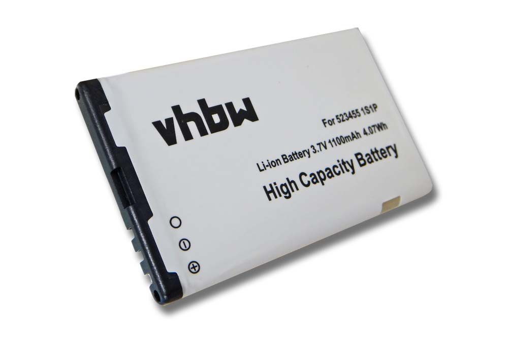 vhbw kompatibel mit Bea-fon S210, S200 Smartphone-Akku Li-Ion 1100 mAh (3,7 V)