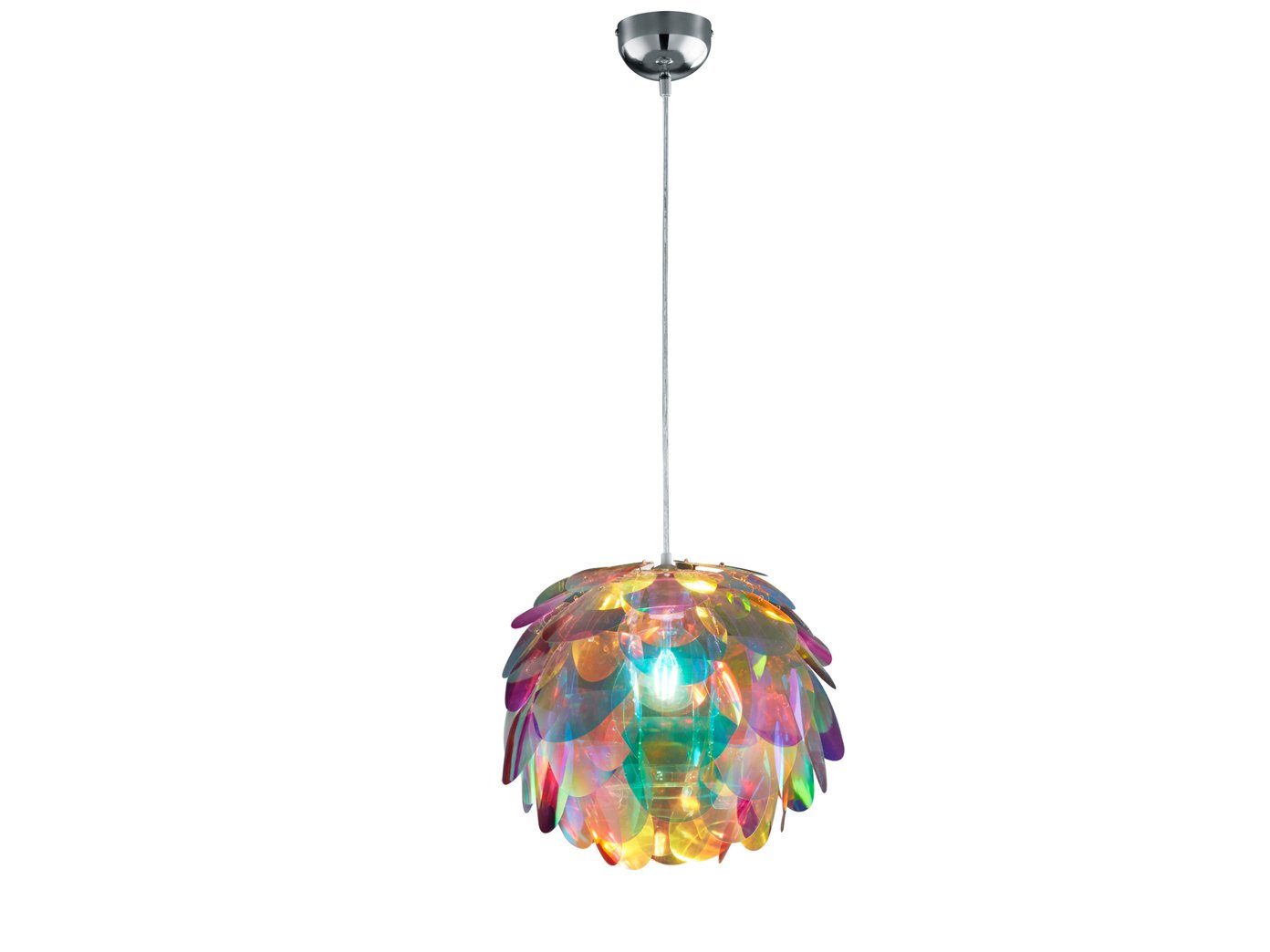 Reality Leuchten LED Pendelleuchte, Dimmfunktion, LED wechselbar, Warmweiß, ausgefallen-e Lampen hängend für über-n Esstisch & Bett Bunt, Ø40cm