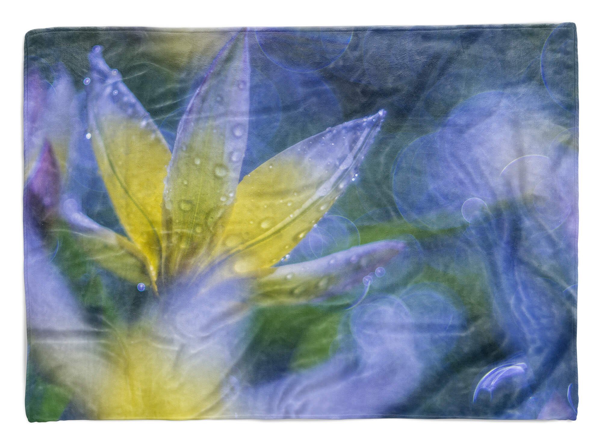 Sinus Art Handtücher Handtuch Strandhandtuch Saunatuch Kuscheldecke mit Fotomotiv Exotische Blume Bl, Baumwolle-Polyester-Mix (1-St), Handtuch