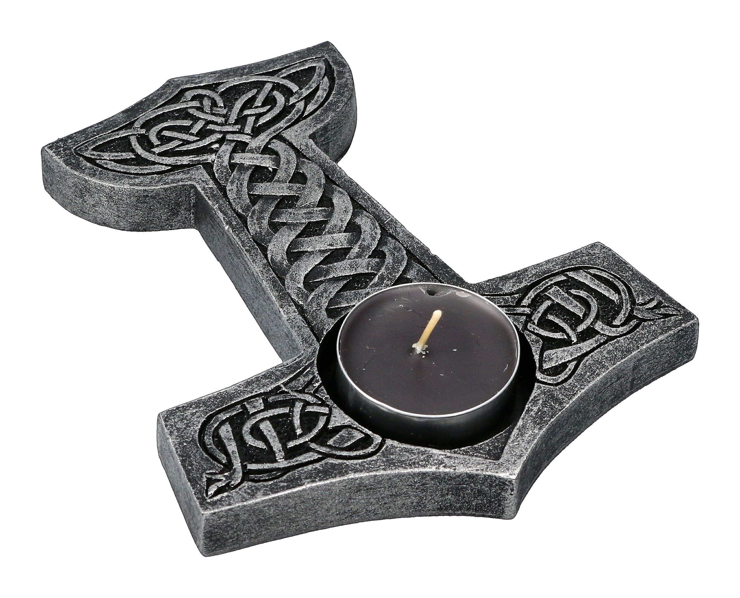 Figuren Shop GmbH Teelichthalter Teelichthalter - Thor's Hammer - Fantasy G günstig online kaufen