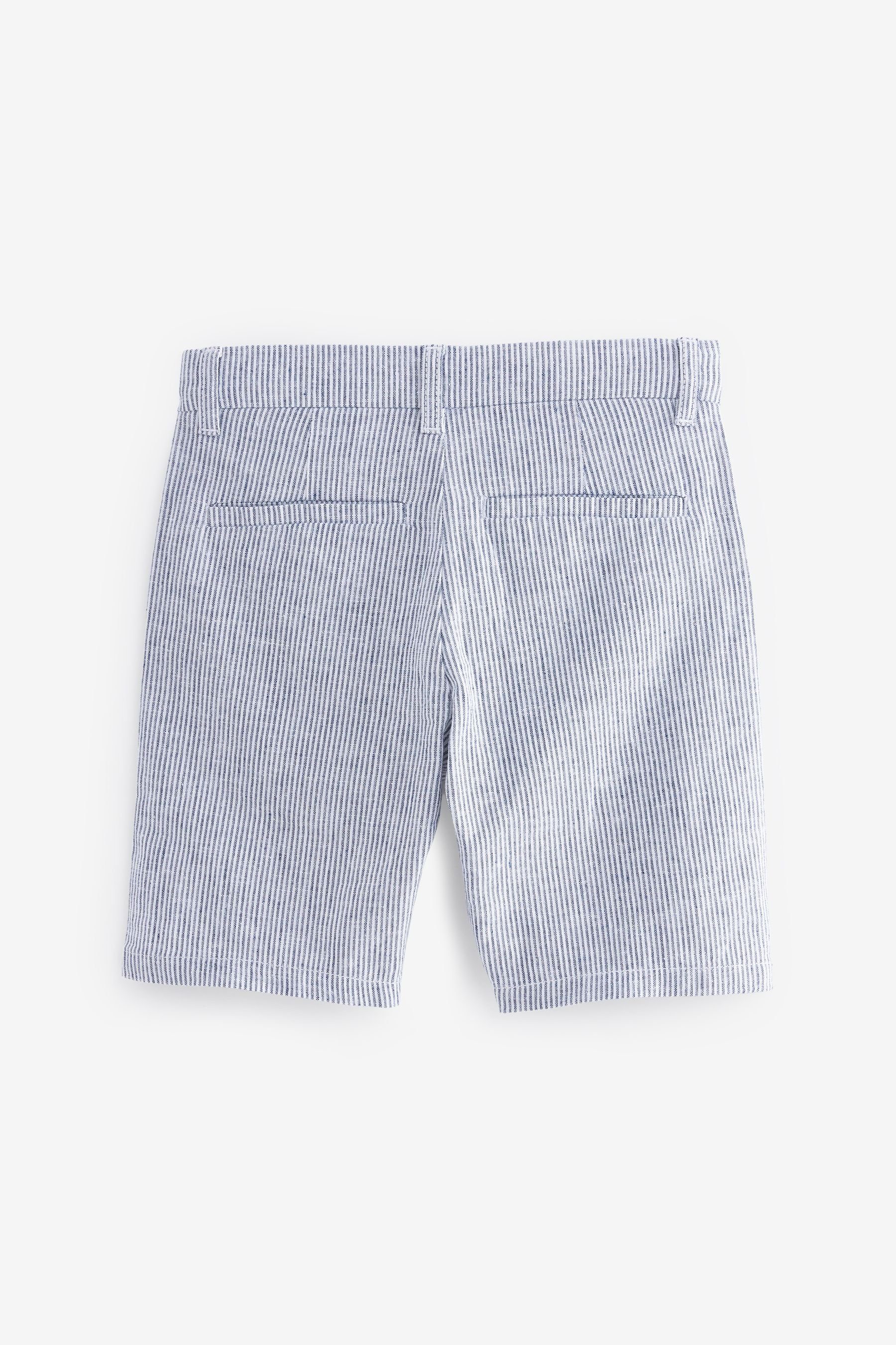 Next Stripe mit Chinoshorts Leinenanteil (1-tlg) Blue Chino-Shorts