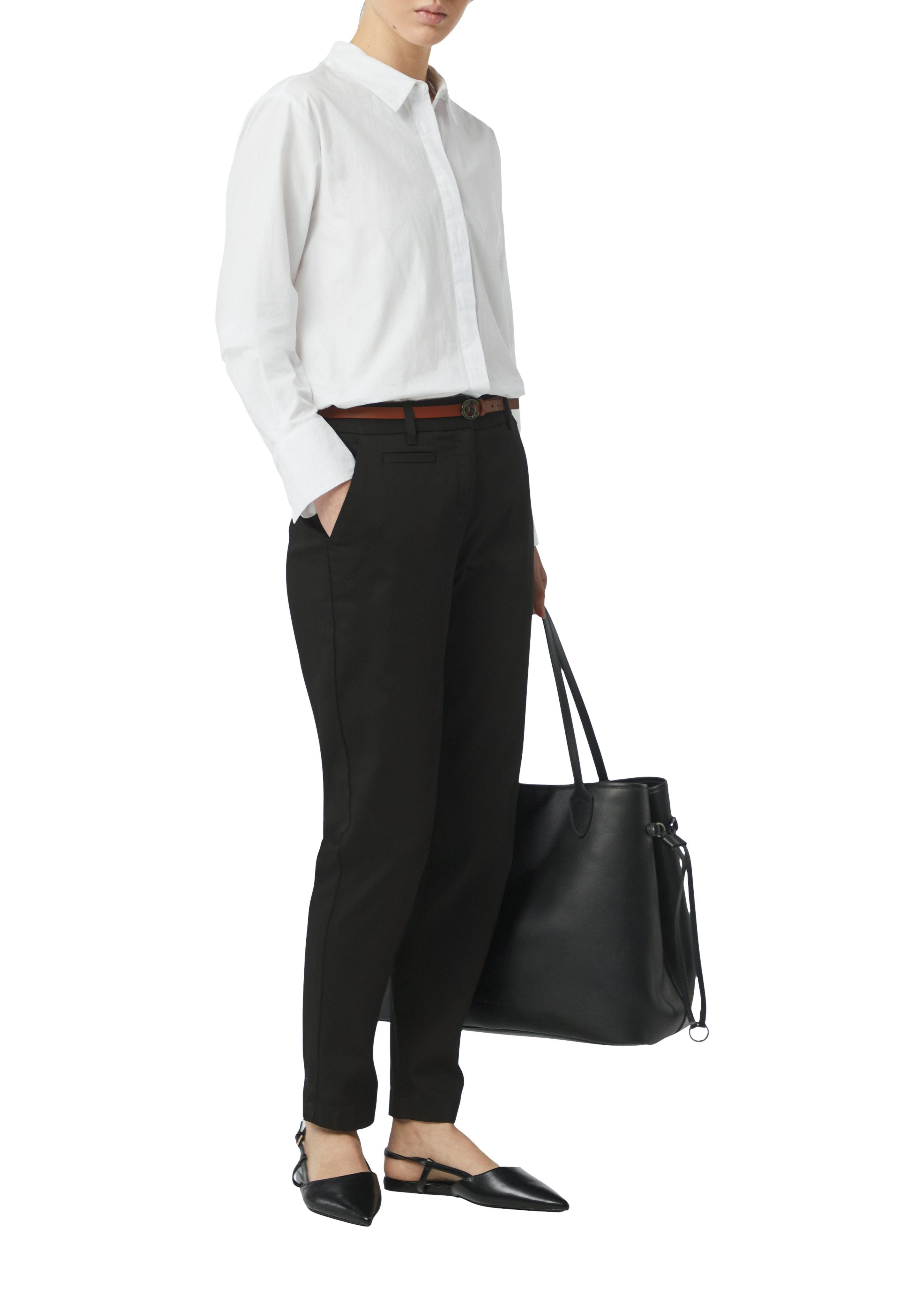 comma Chinohose mit Gürtel und Stretch günstig online kaufen