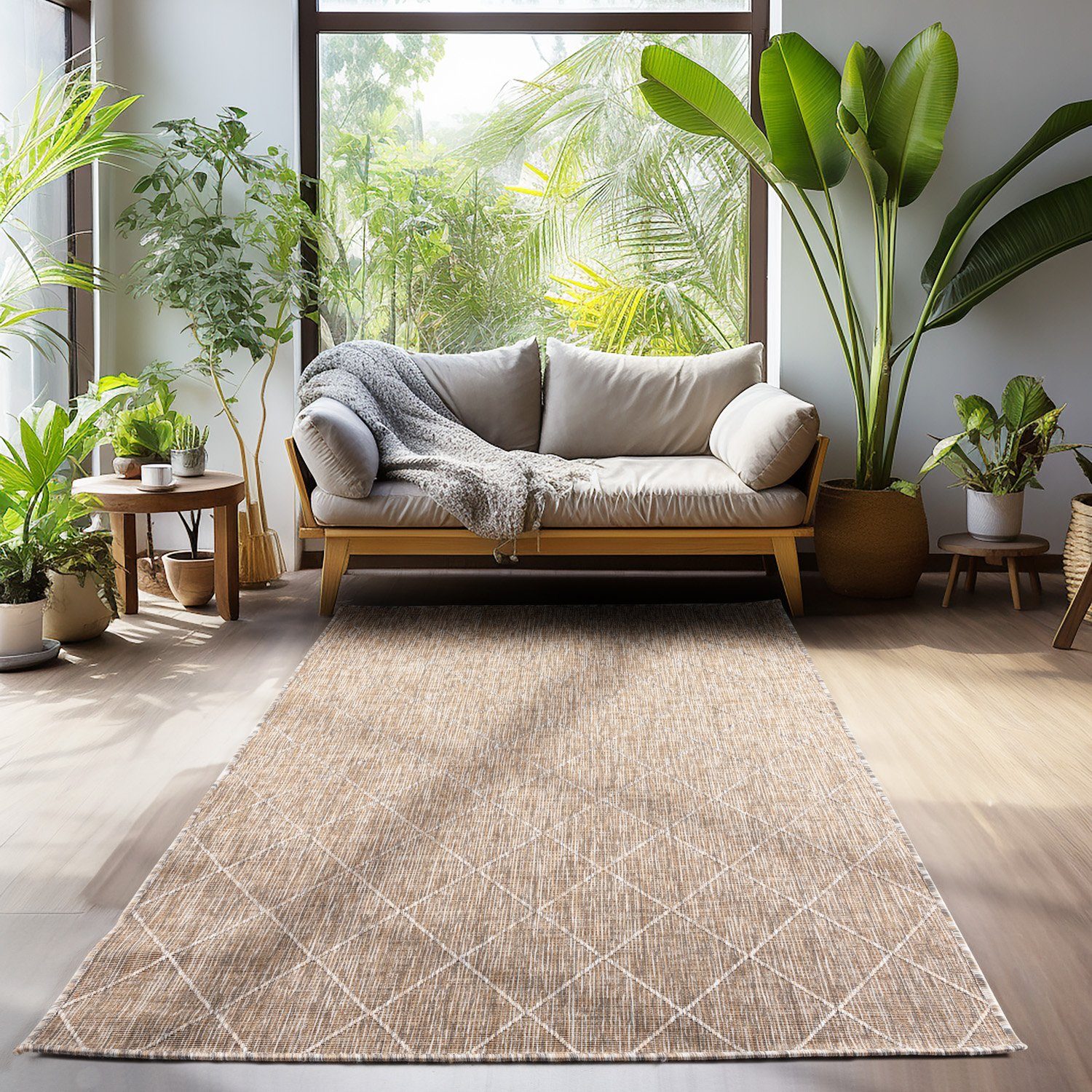 SIMPEX24 Outdoorteppich Rauten Design, Läufer, Höhe: günstig online kaufen