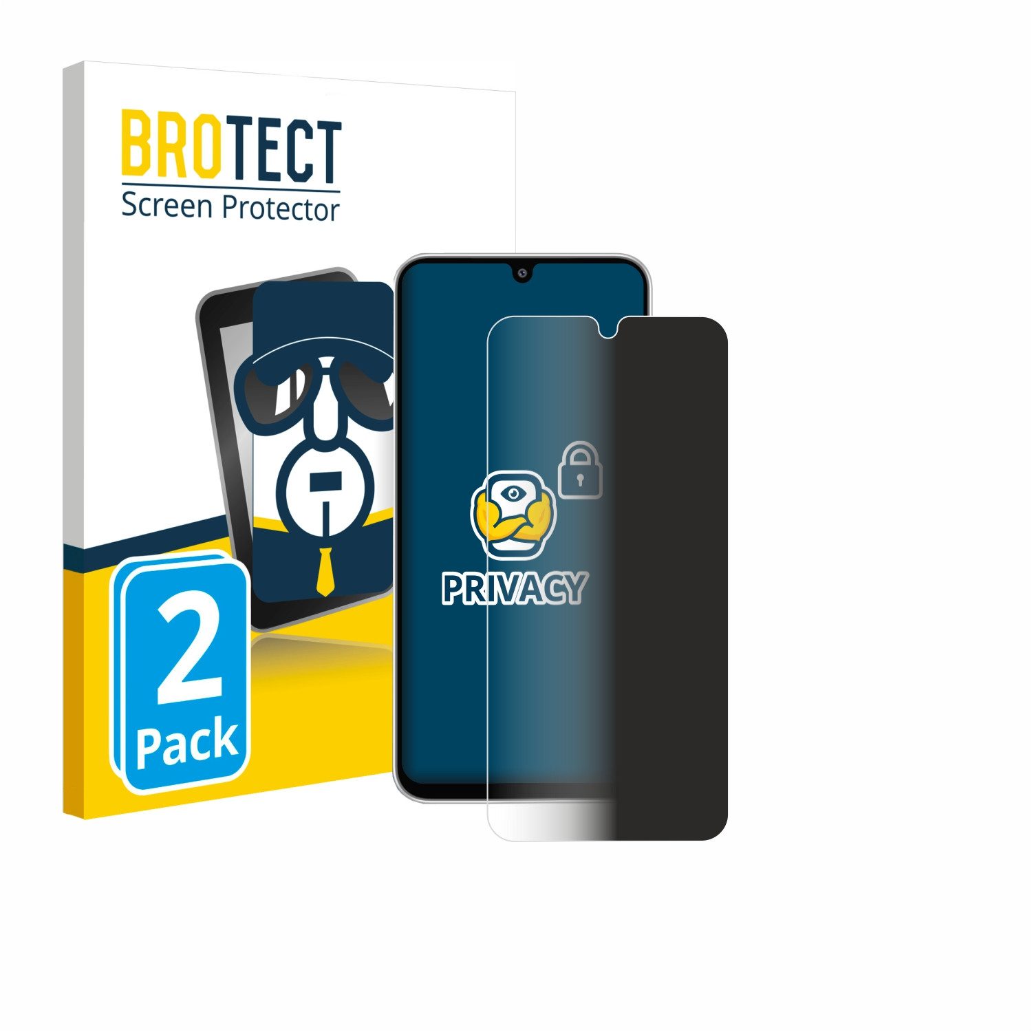 BROTECT Displayschutzfolie Sichtschutzfolie für Samsung Galaxy F36, 2 Stück, Anti-Spy Privacy Sichtschutz Blickschutzfolie Blaulicht-Schutz