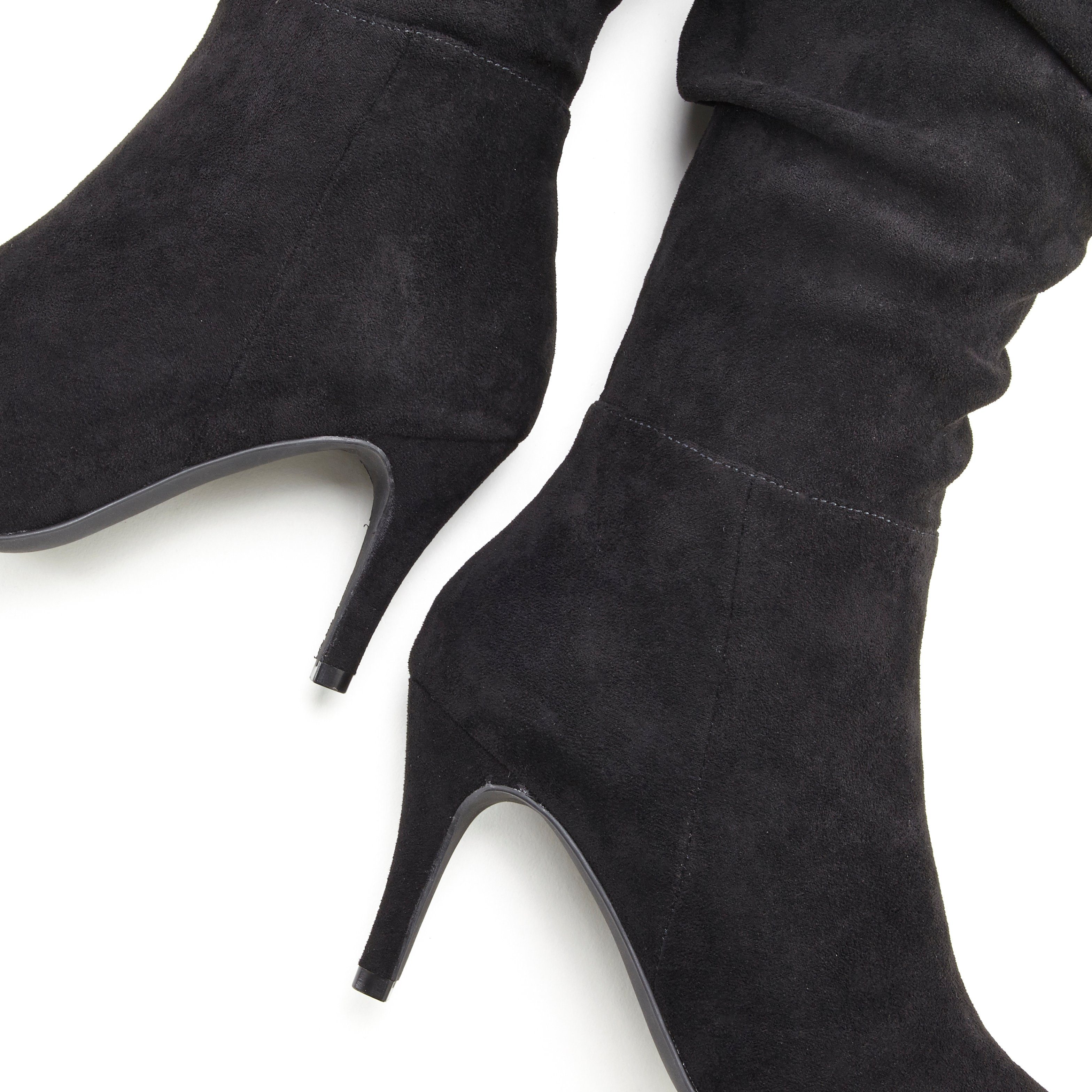 LASCANA Langschaft, High-Heel Stiefelette, Slouchy Boots, Stiefel, Reißverschlussstiefel mit elegant modischer Raffung