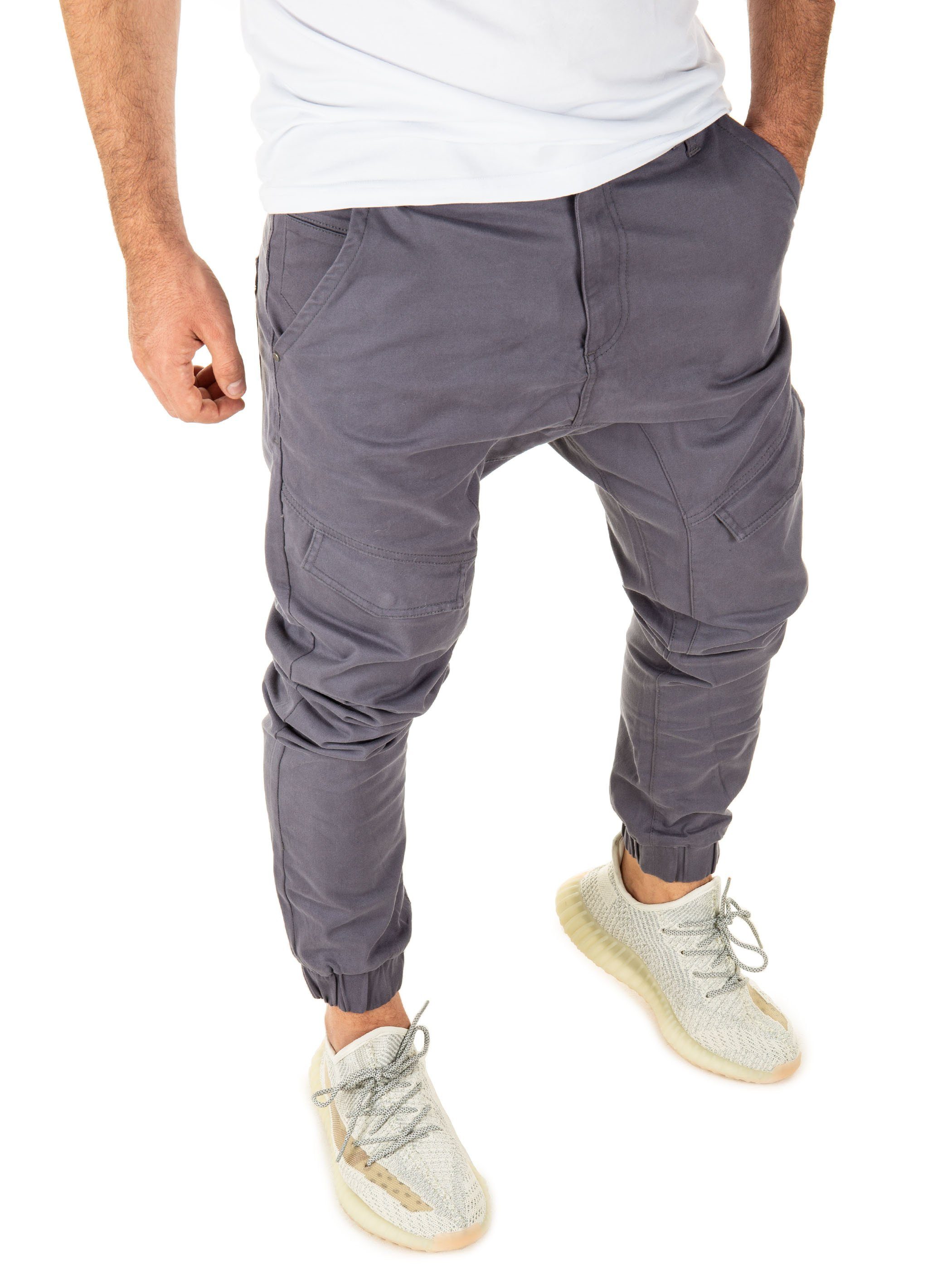 Pants Hose Grau 3003) Cargo Cargohose moderne (grey Draven Chino Yazubi Herren