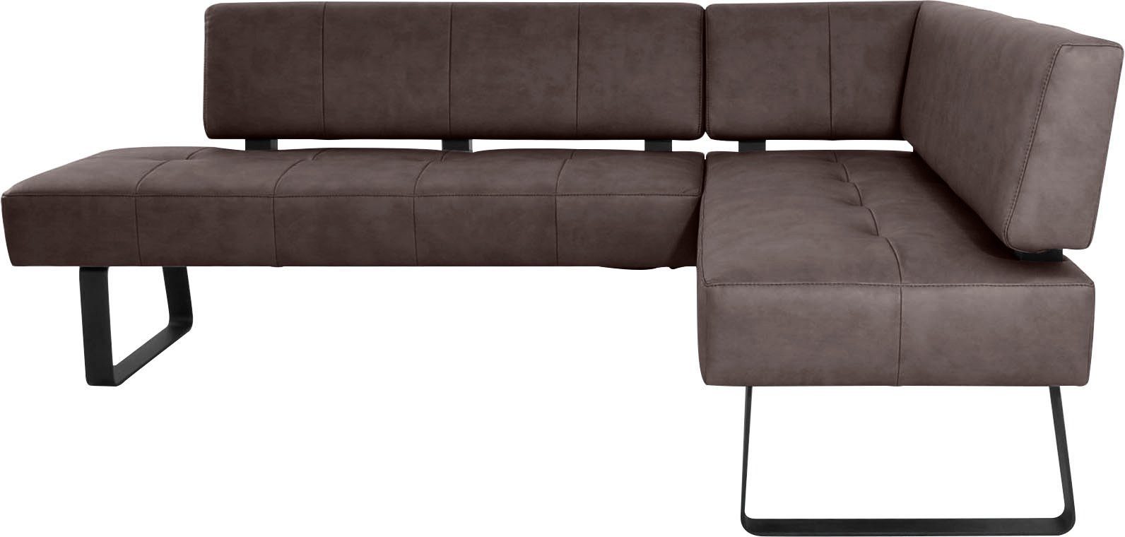 K+W Komfort & Wohnen Eckbank Spider II, Sitzsteppung, bequem durch Sandwichbauweise, 2 Stellmaße