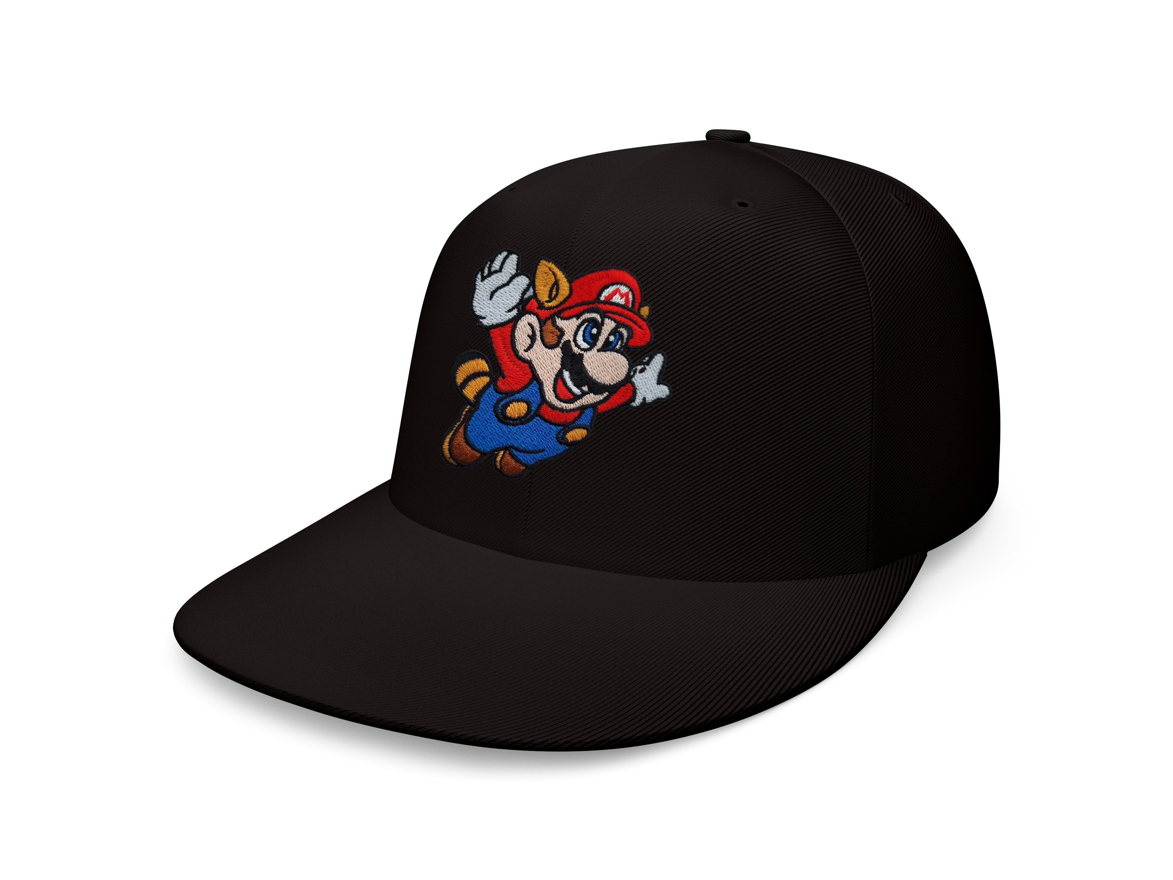 Blondie & Brownie Baseball Cap Unisex Erwachsene Mario Fligh Stick Patch Luigi Nintendo Snapback Schwarz