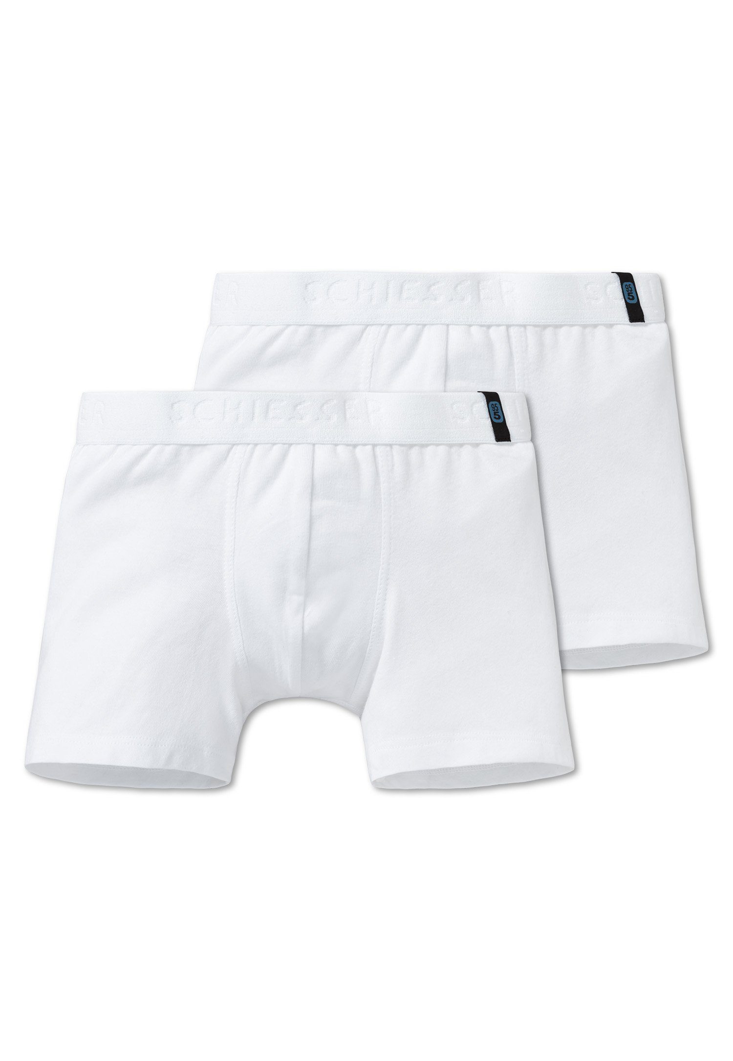 Unterhosen, Schiesser Cotton 2-St., Set) (Set, Cotton Pants, 2er weiss Set 95/5 Unterhosen, 95/5 Hip-Shorts Jungen Boxershorts