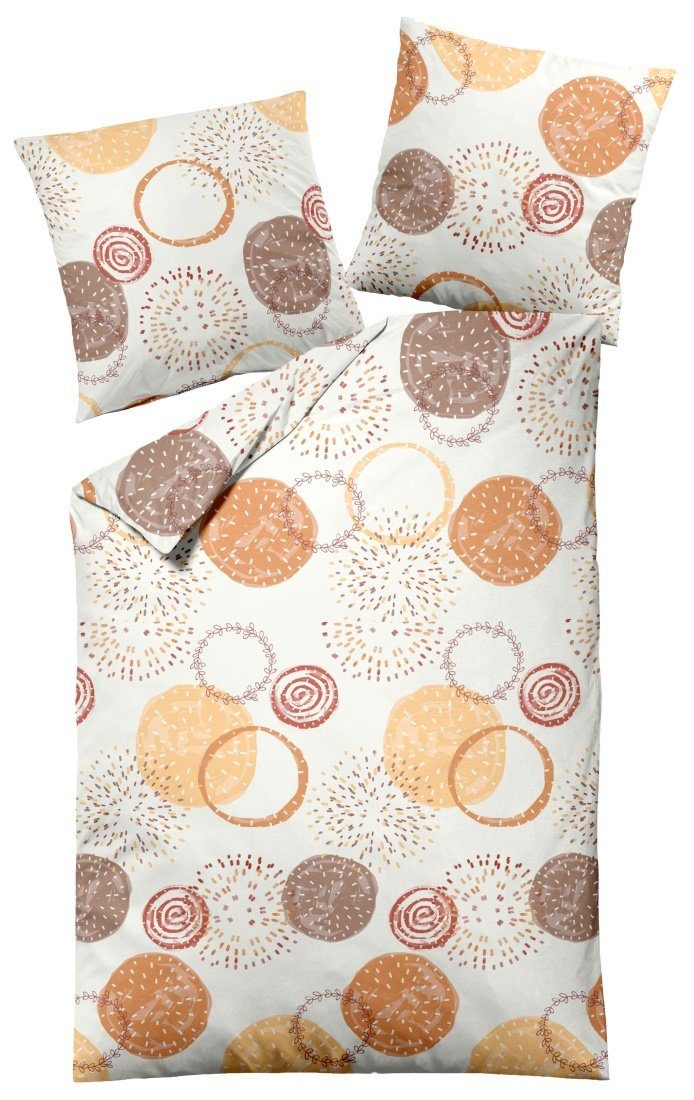sister s. Bettwäsche Biber Bettwäsche-Set PUSTEBLUME made in GERMANY, Biber, 2 teilig, kuschelig weich & warm, runde Formen Trendfarben nachhaltig produziert