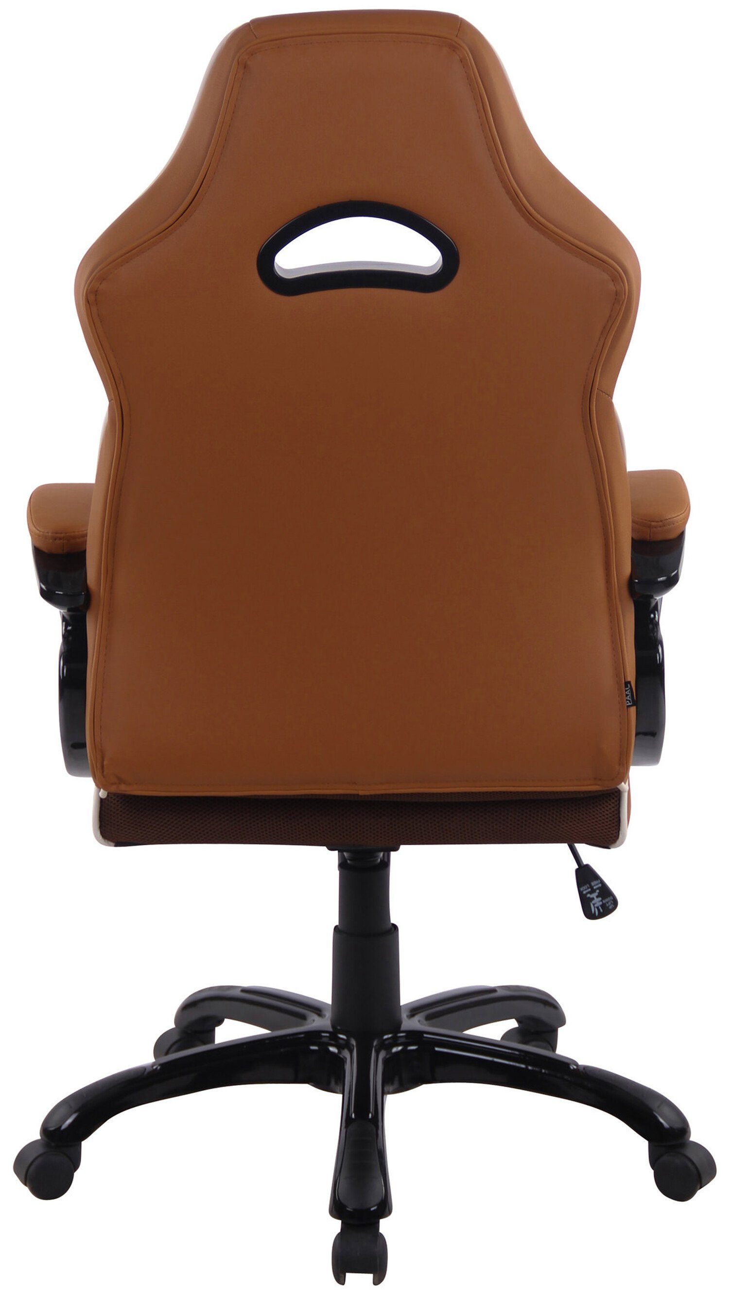 TPFLiving Bürostuhl Kunststoff Drehstuhl, Sitzfläche: bequemer Bigo (Schreibtischstuhl, XXL), Rückenlehne geformter - Chefsessel, Bürostuhl hellbraun mit Kunstleder ergonomisch schwarz Gestell