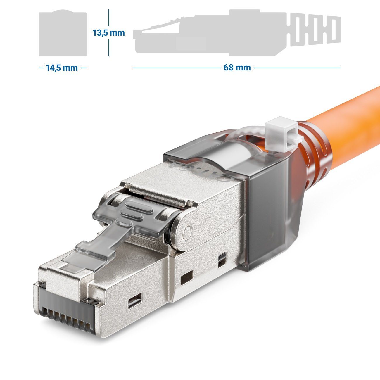 deleyCON deleyCON 4x CAT6a Werkzeugloser RJ45 Netzwerkstecker 10Gbit/s Stecker Netzwerk-Adapter – Bild 3 von 5