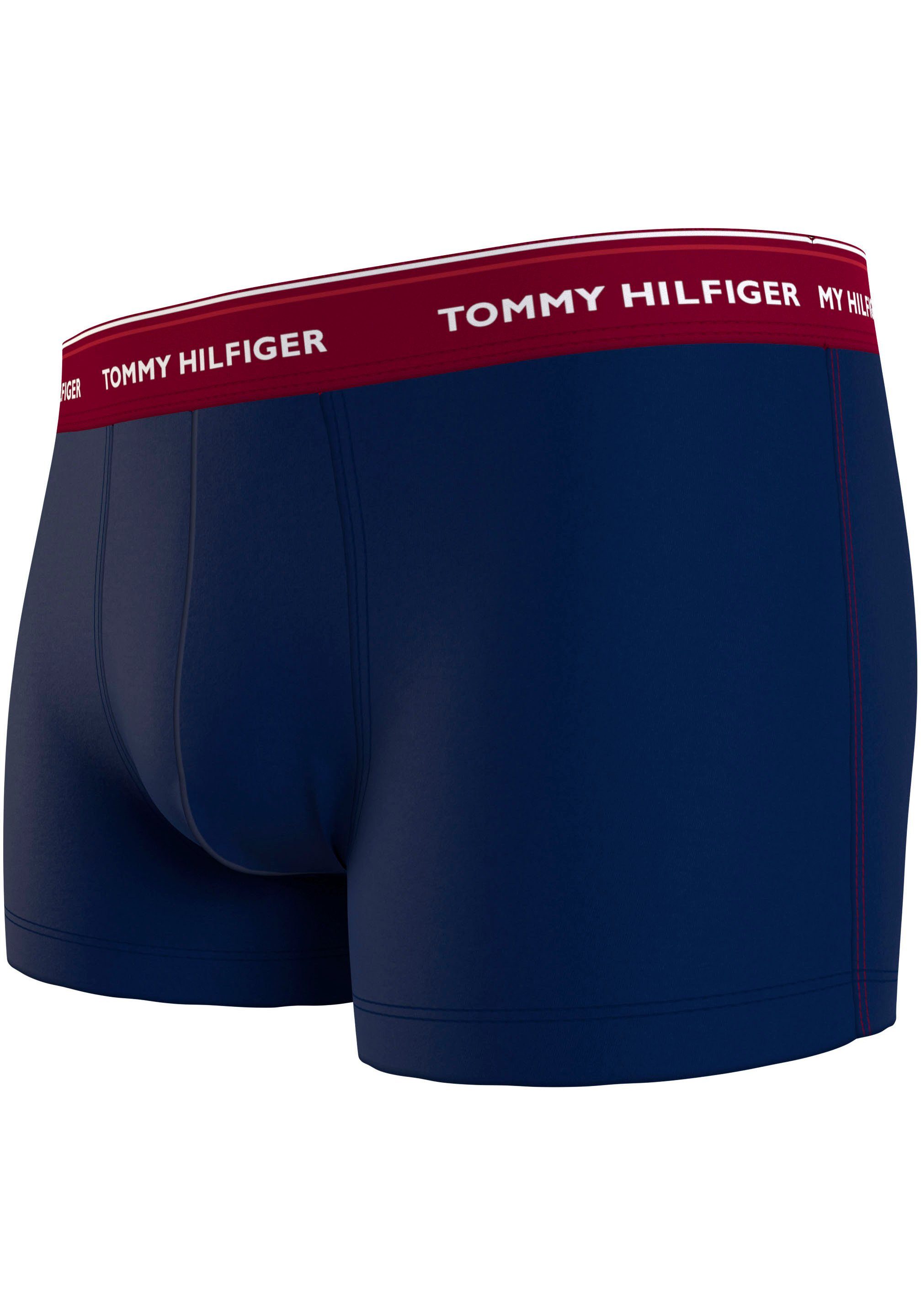 Dp Dp Underwear Tommy Logo-Elastikbund Trunk TRUNK WB mit Hilfiger Rouge/ Burgundy 3P (Packung, Rouge/ 3er-Pack)