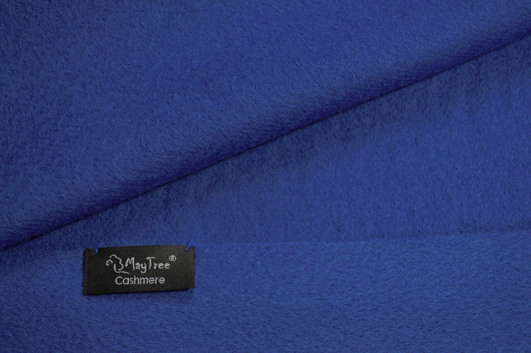 Fransen, x (Stück, MayTree 30cm, 180 Kaschmirschal Jeansblau, 100% Kaschmir mit einfarbig 1-St), Unisex,