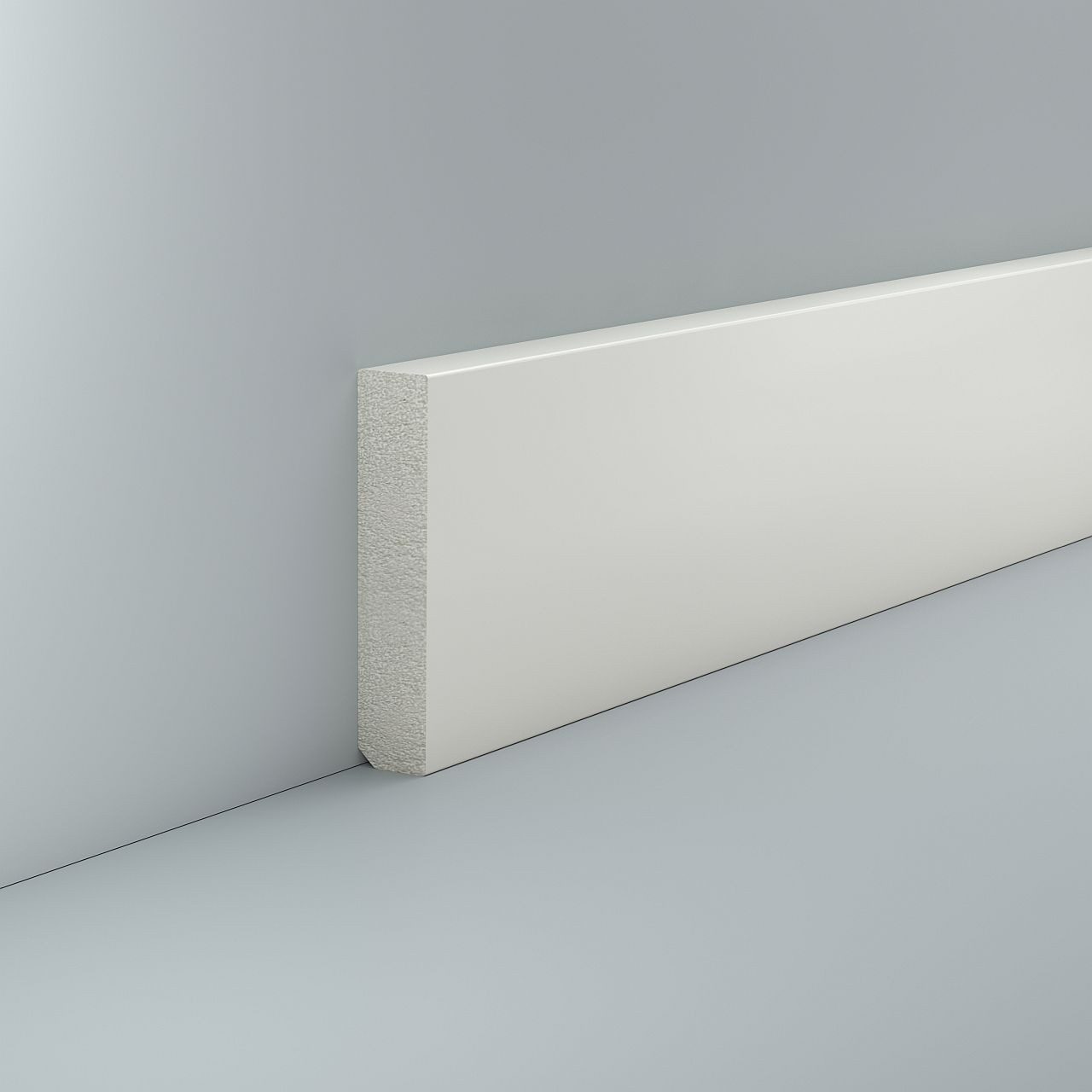 Südbrock Sockelleiste Sockelleiste 16 x 80 Kunststoff PVC Hartschaum RAL 9016, L: 250 cm, H: 8 cm, 1-St., feuchtigkeitsunempfindlich & dimensionsstabil