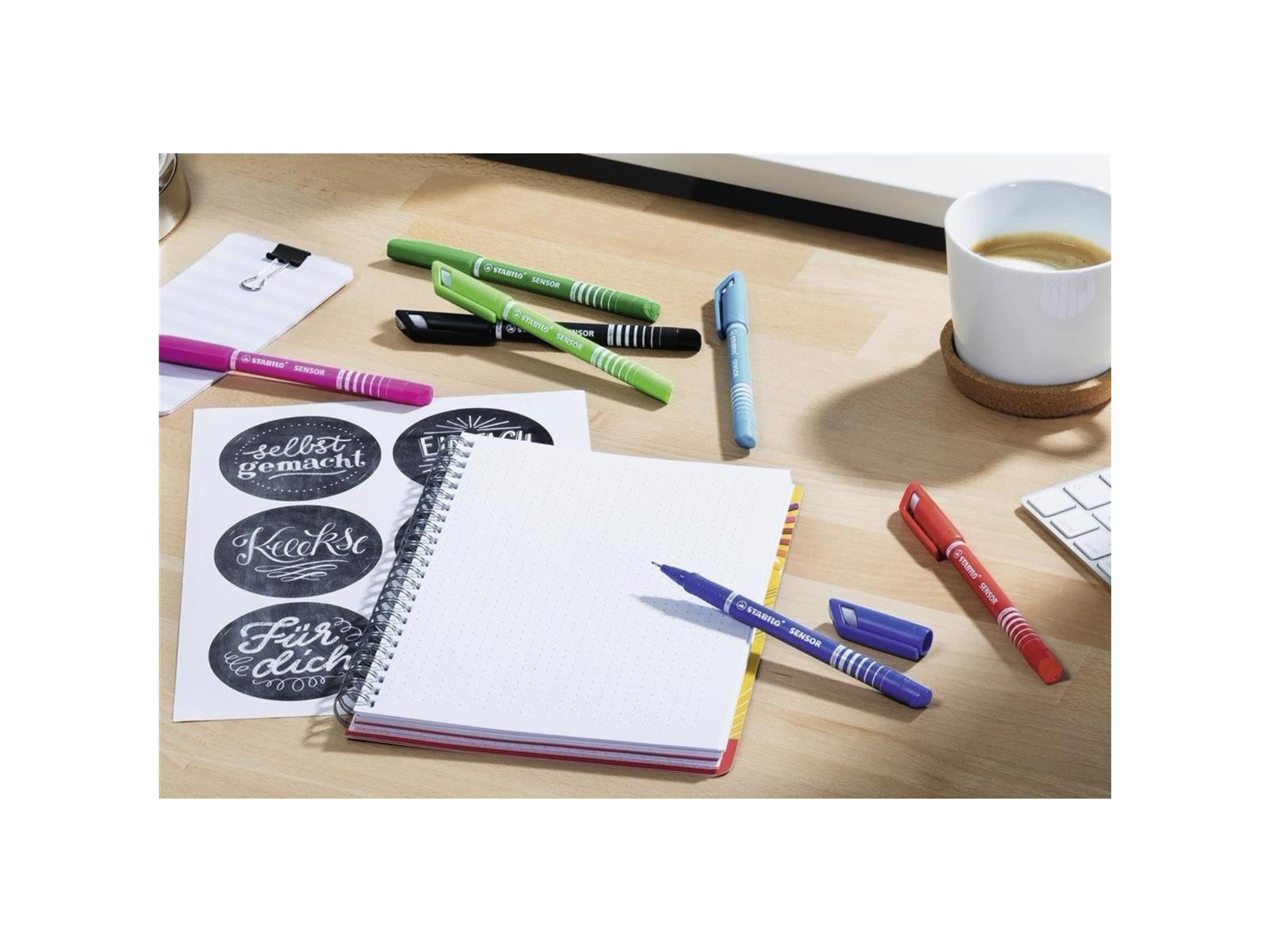 STABILO Fineliner STABILO SENSOR Fineliner - 0,3 mm - 8er Set
