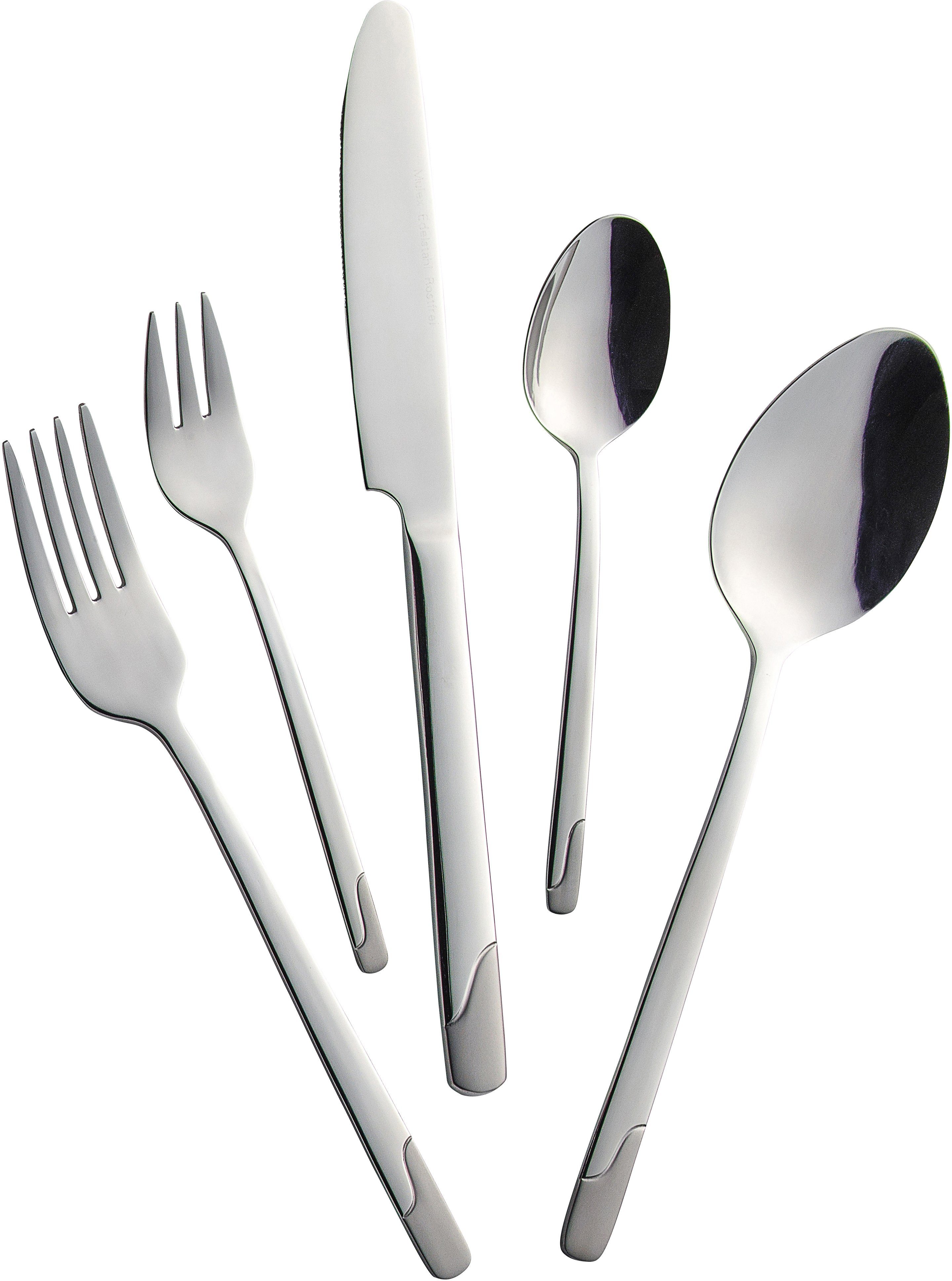 Mulex Besteck-Set New Jersey (30-tlg), 6 Personen, Edelstahl 18/0, teilsatiniert