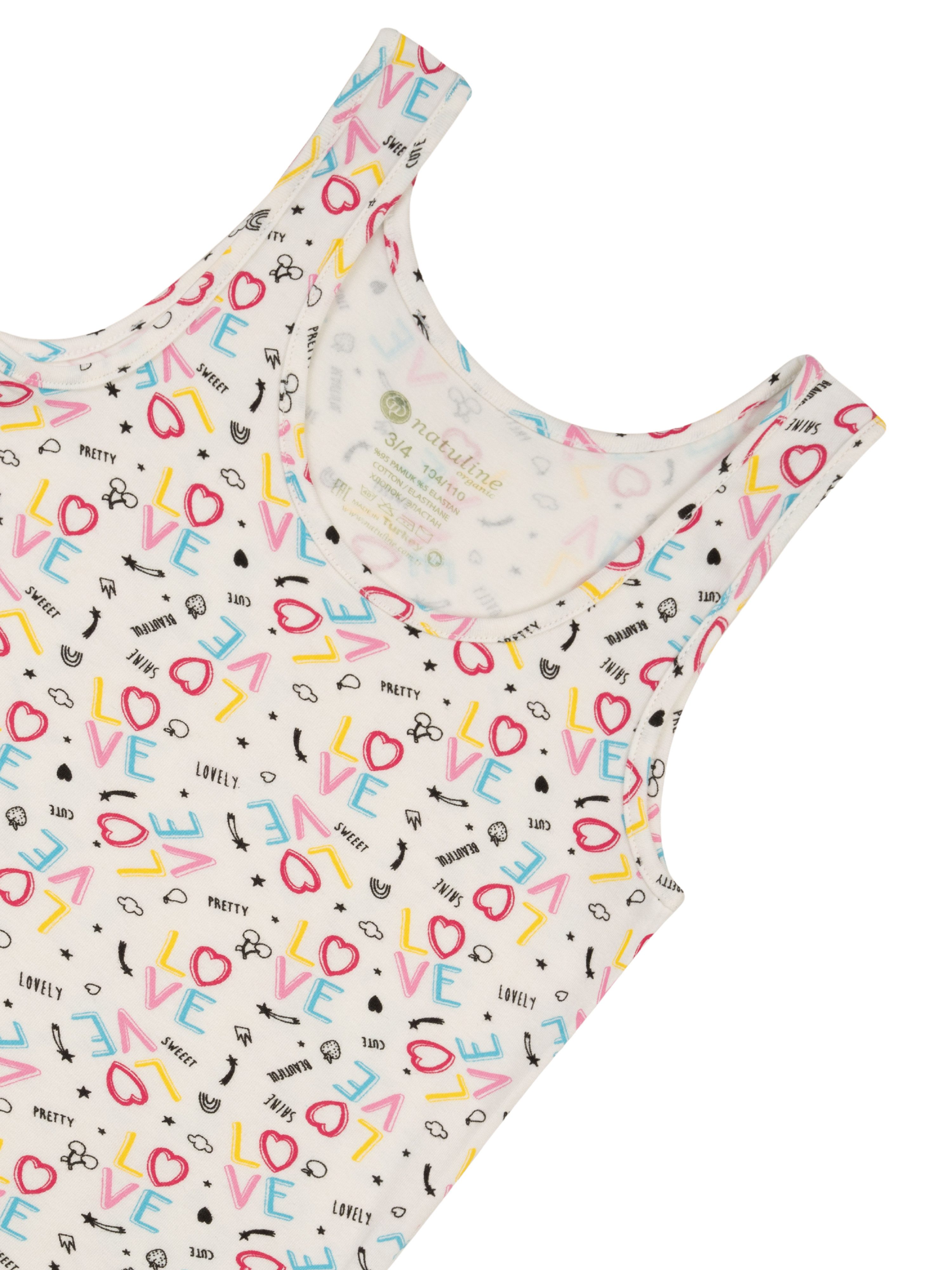 natuline Unterhemd 3er-Pack für Kinder Mädchen mit Design Feinripp-Qualität (Set, 3-St., 3er-Pack) Achselshirt aus 95% Baumwolle, Rundstrickverfahren