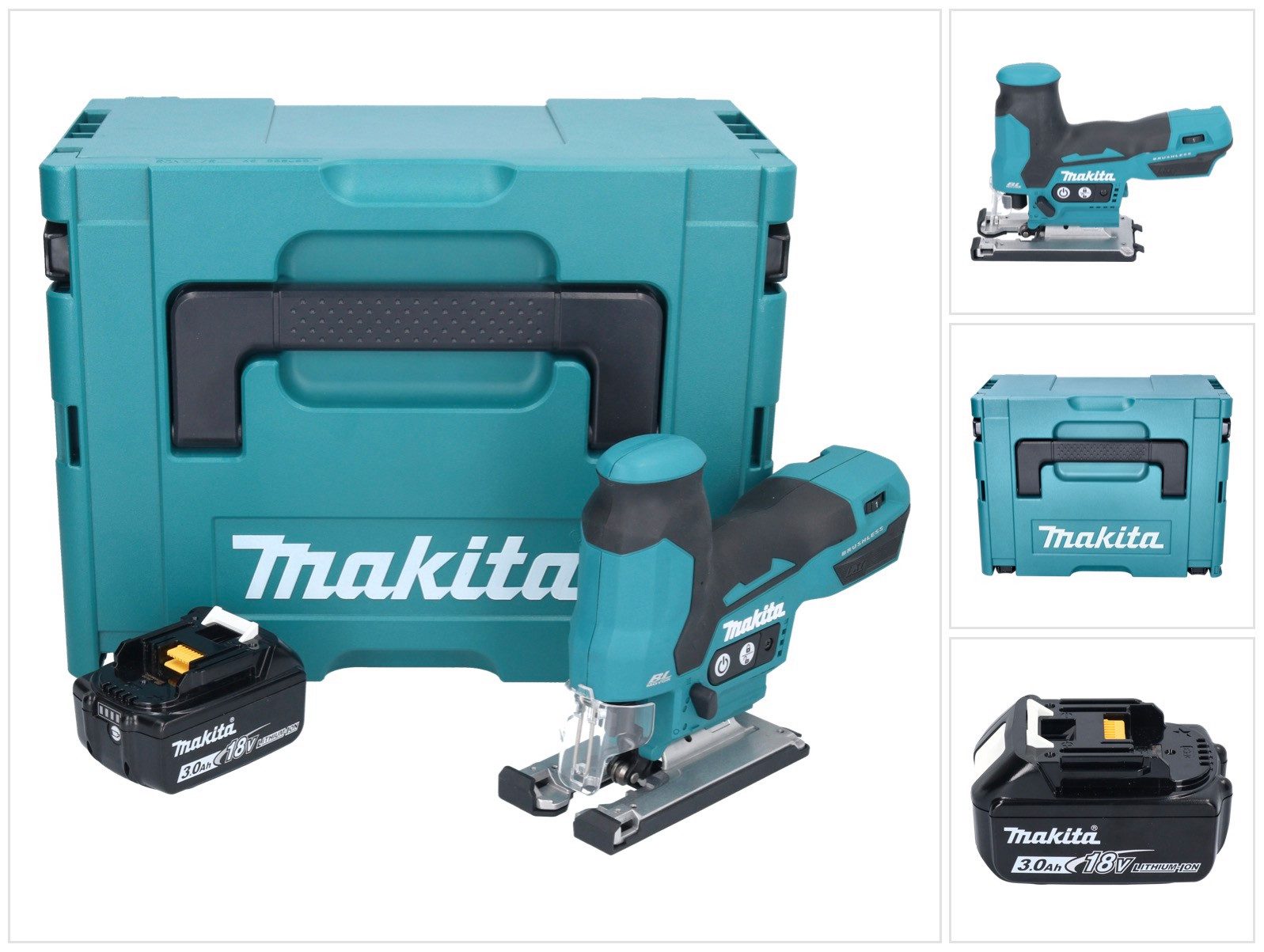 Makita Akku-Stichsäge DJV 185 F1J Akku Pendelhubstichsäge 18 V Brushless + 1x Akku 3,0 Ah