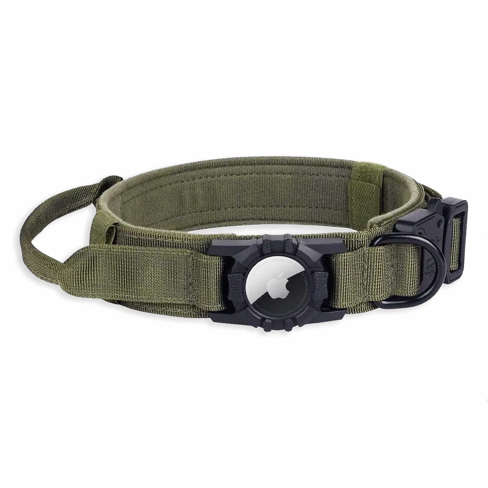 Hunde-Halsband Hundehalsband taktisch Handgriff Air-Tag Halter