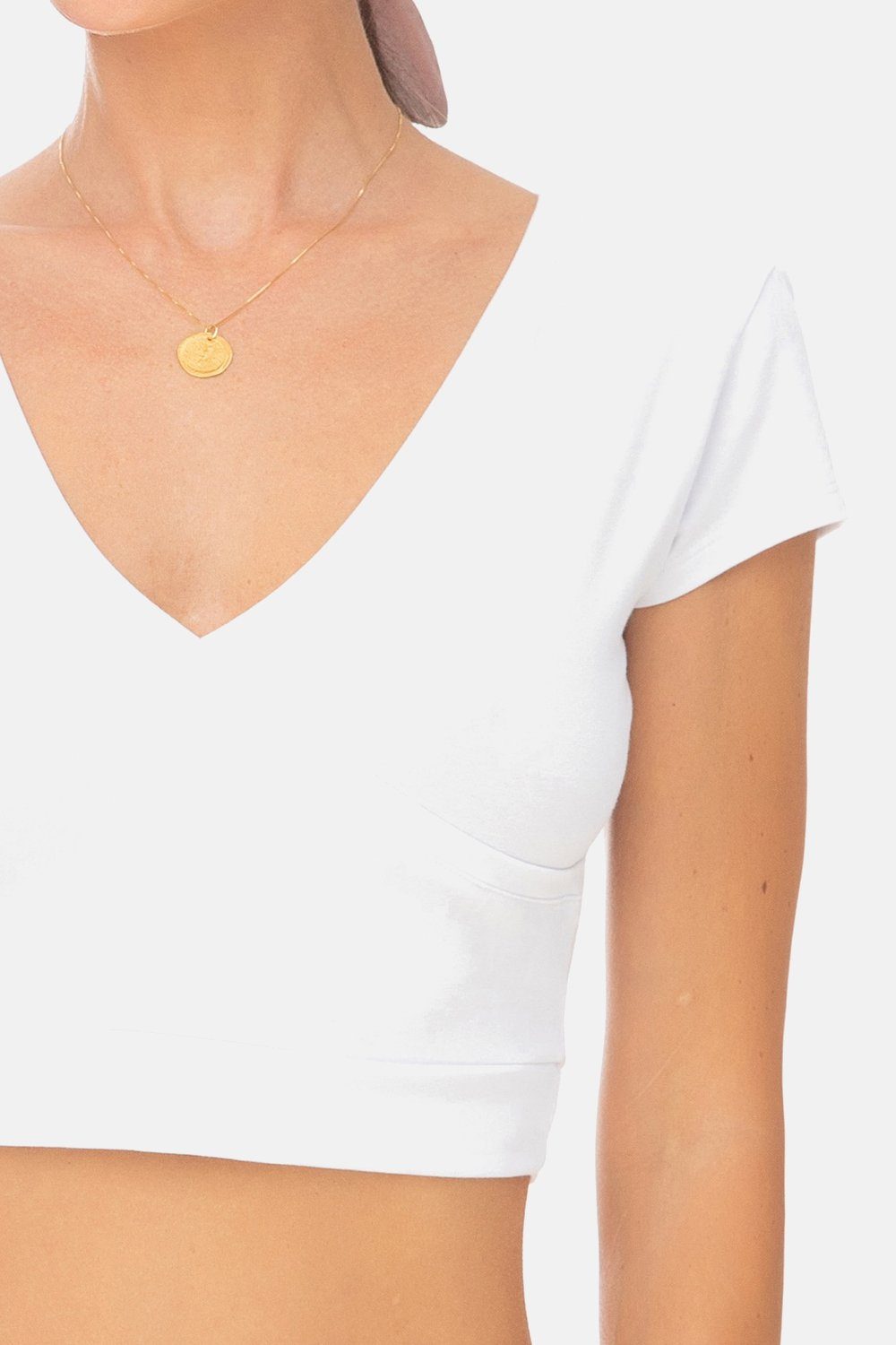 Evoni Crop-Top Damen Crop Top Kurzarmshirt Baumwolle Bauchfrei