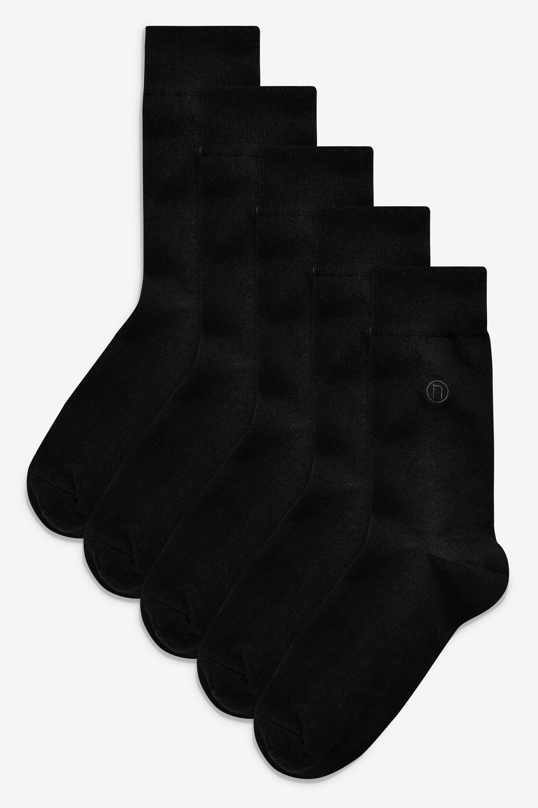 Next Kurzsocken Bestickte 5er-Pack Herrensocken, Black (5-Paar)