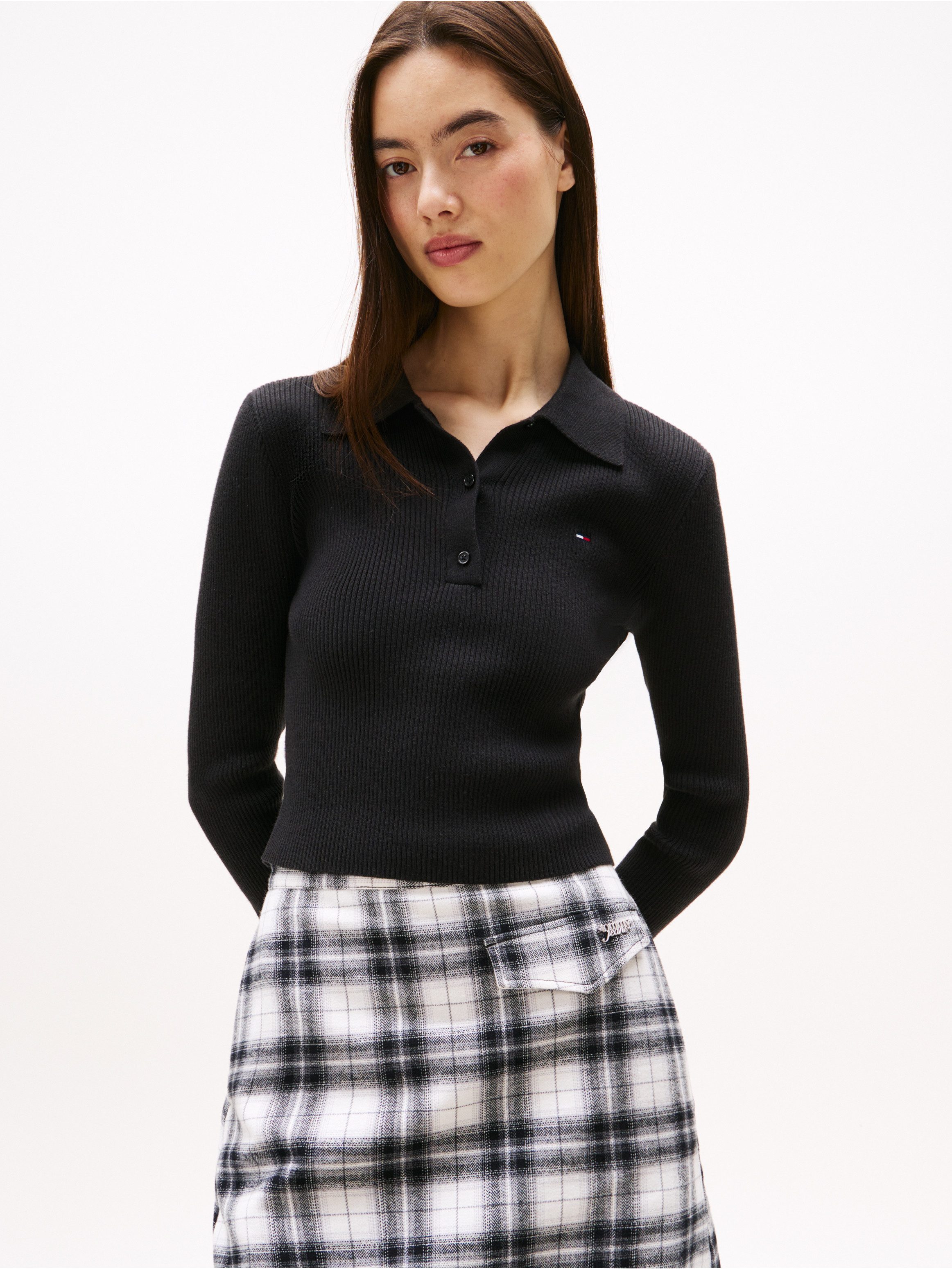 Tommy Jeans Polokragenpullover TJW ESSENTIAL POLO LS SWEATER günstig online kaufen