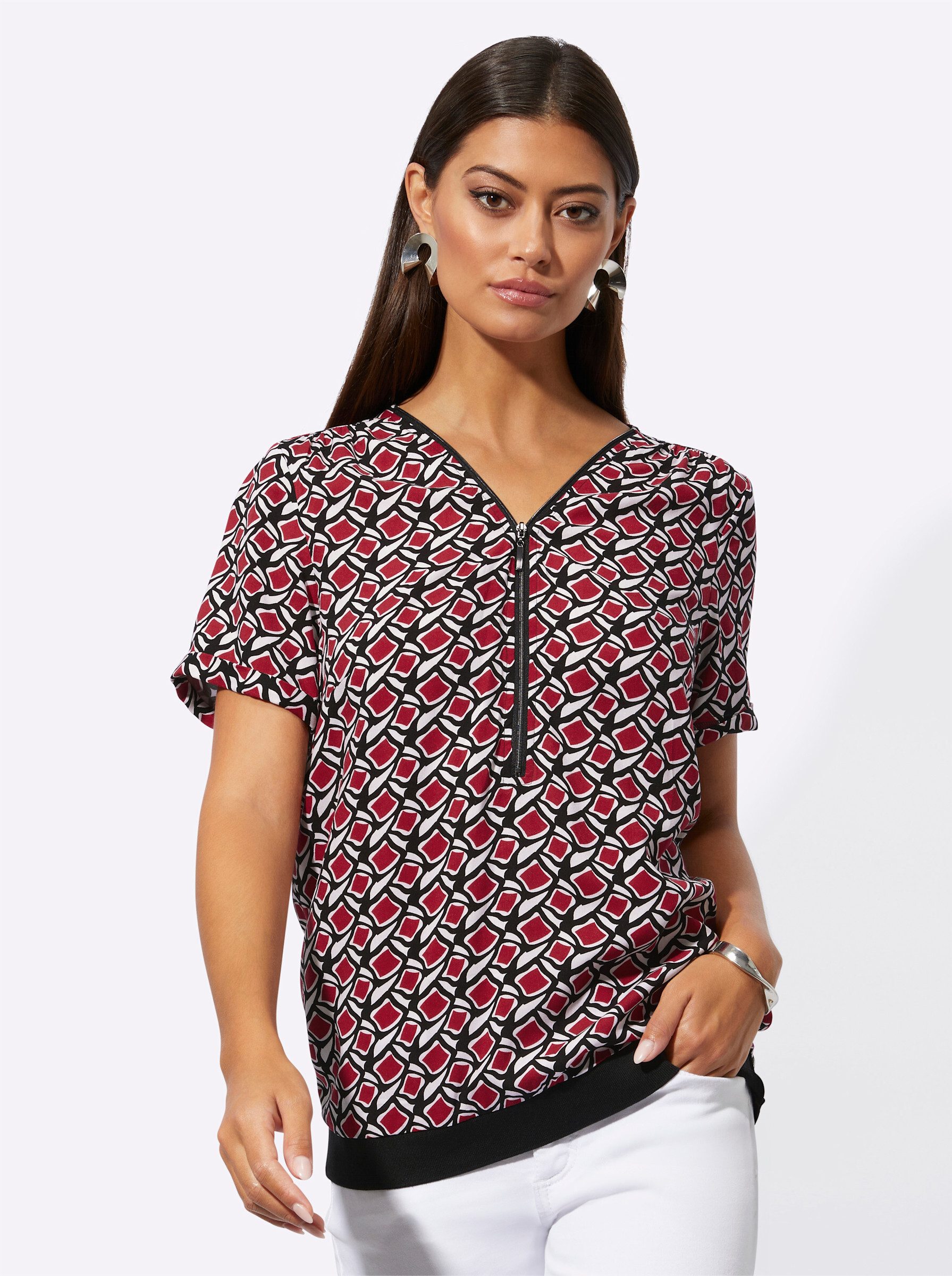 Klassische Bluse Druckbluse