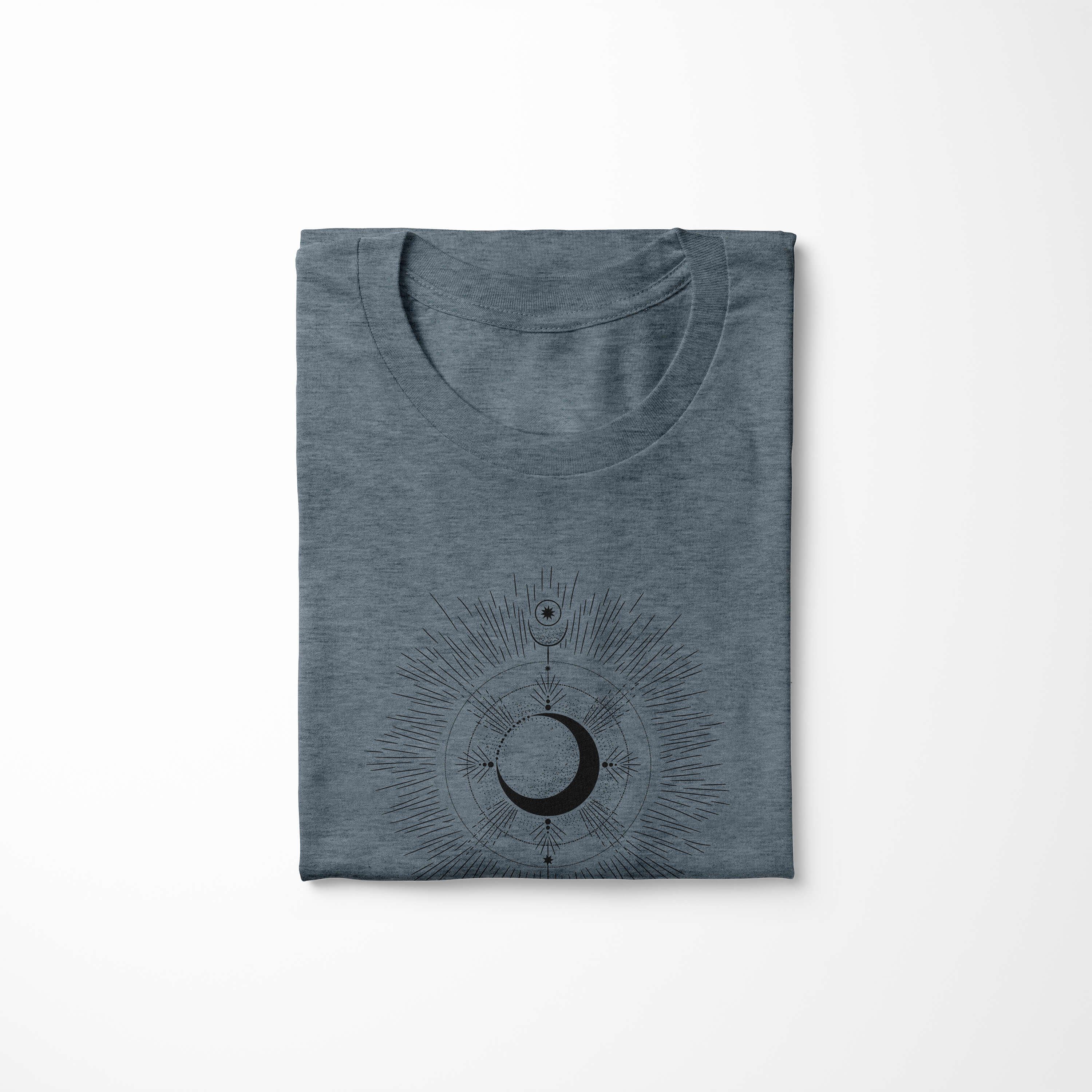 Sinus Art T-Shirt Premium T-Shirt Struktur Alchemy Indigo feine No.0067 Symbole angenehmer Tragekomfort Serie
