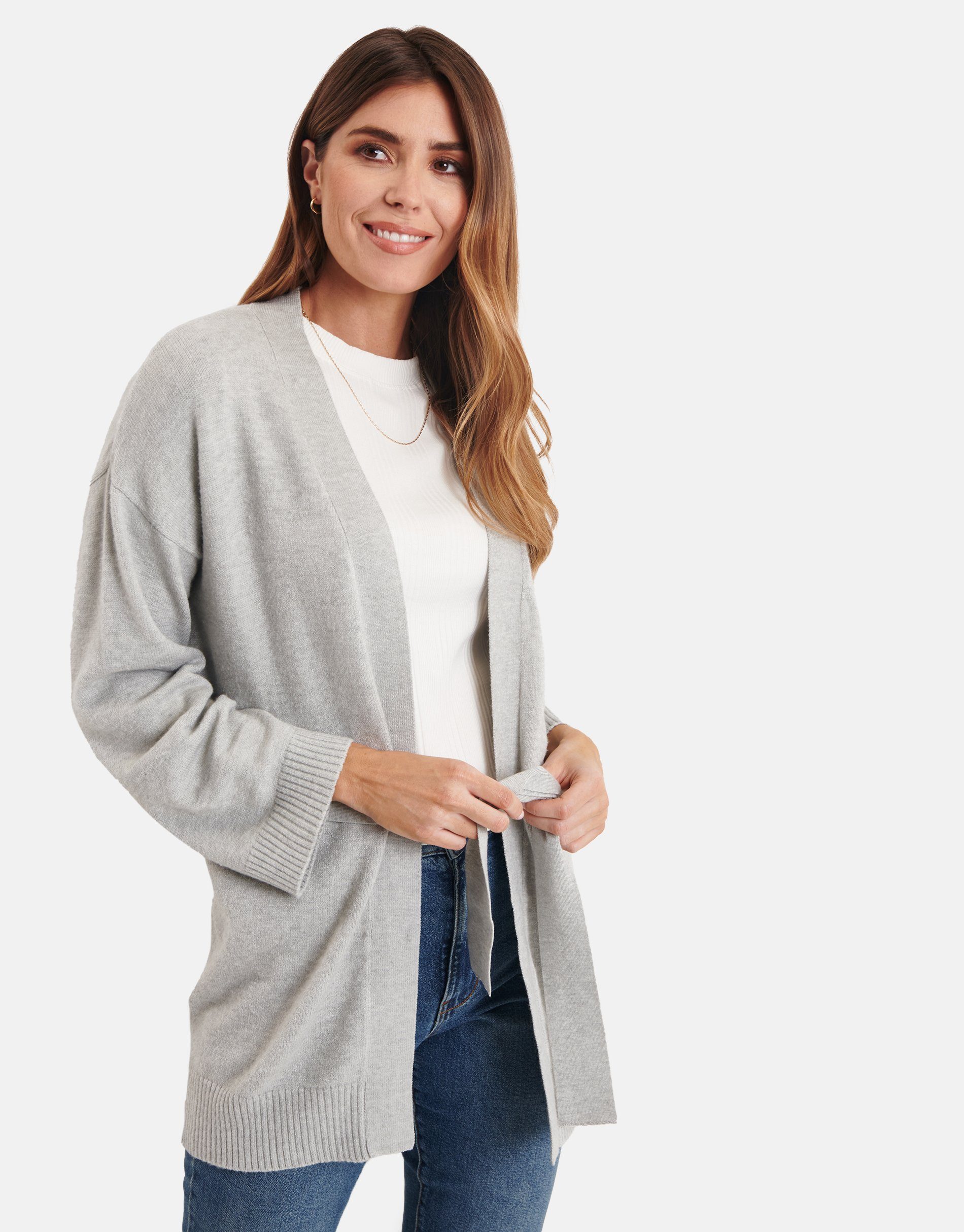 Strickjacke grau THBChamomile Threadbare