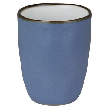 Koopman Becher Kaffeebecher Stone 4er Set 240ml, Tassenset kaffetassenset Blau Braun Beige Grün