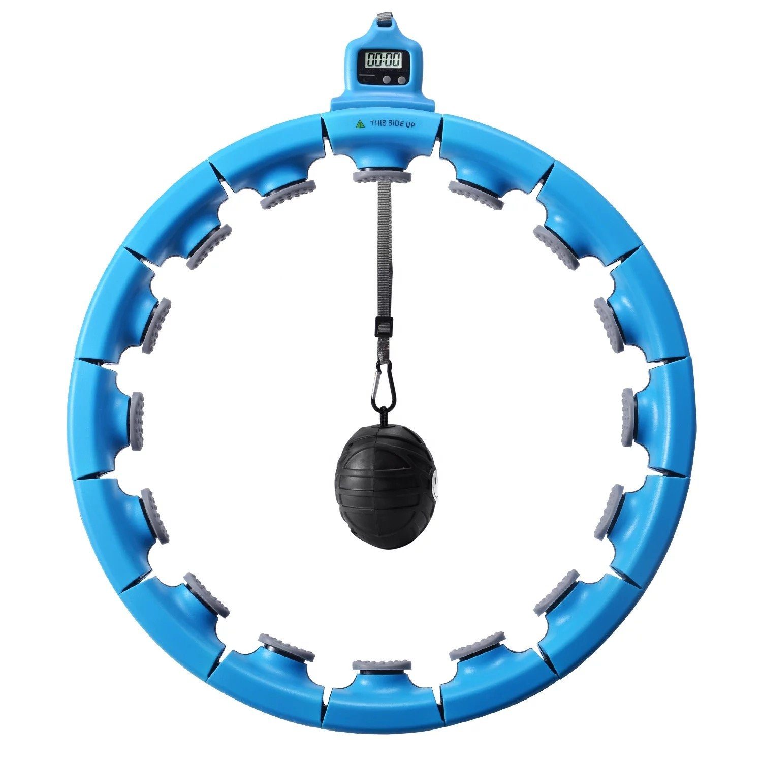 und Smart Hoop Technofit Hula-Hoop-Reifen Bauchtraining zum Kalorienverbrauch, Individuell zusammenstecken hoher blau anpassbar Hula