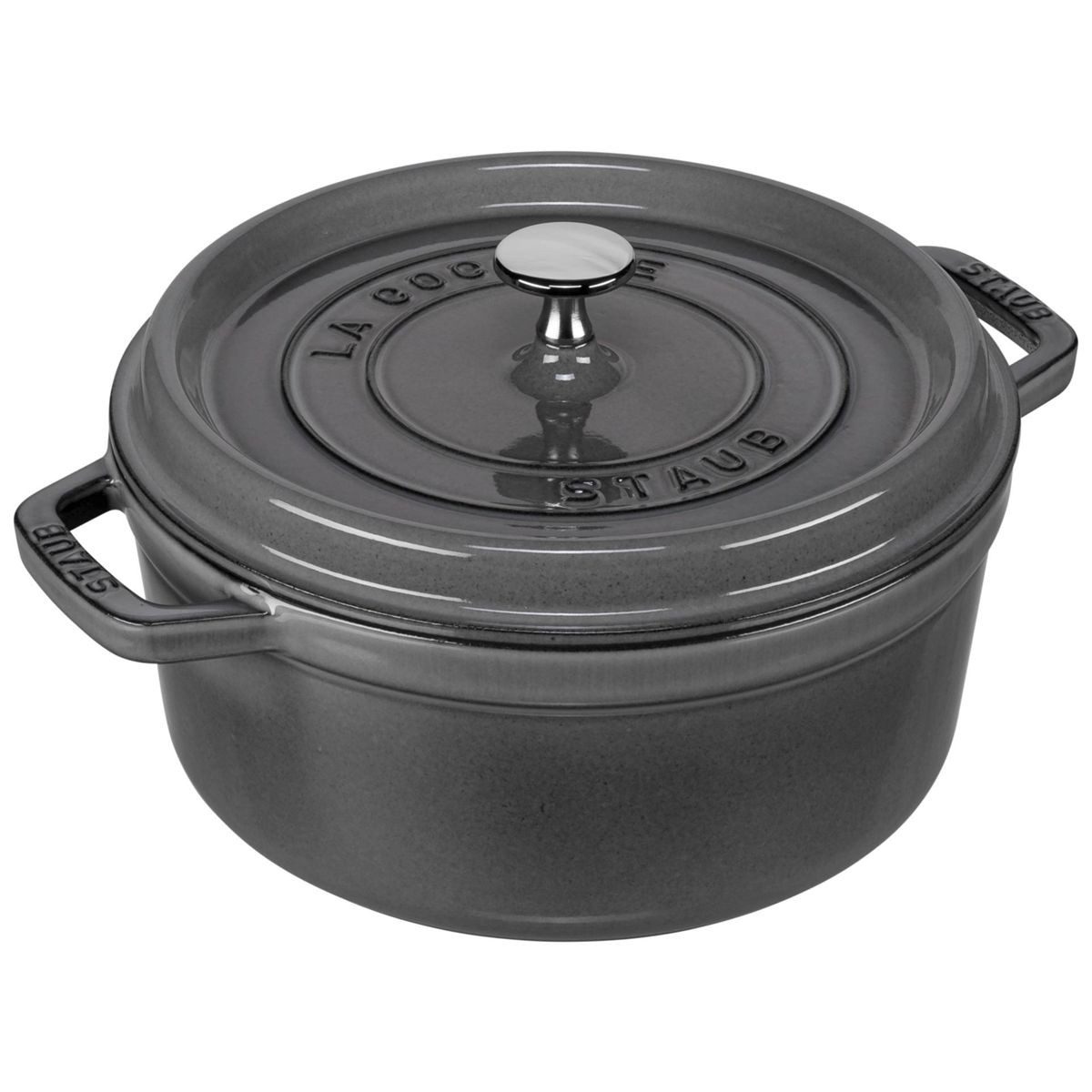 Staub Auflaufform La Cocotte 24cm rund Graphit-grau,Gusseisen, Gusseisen