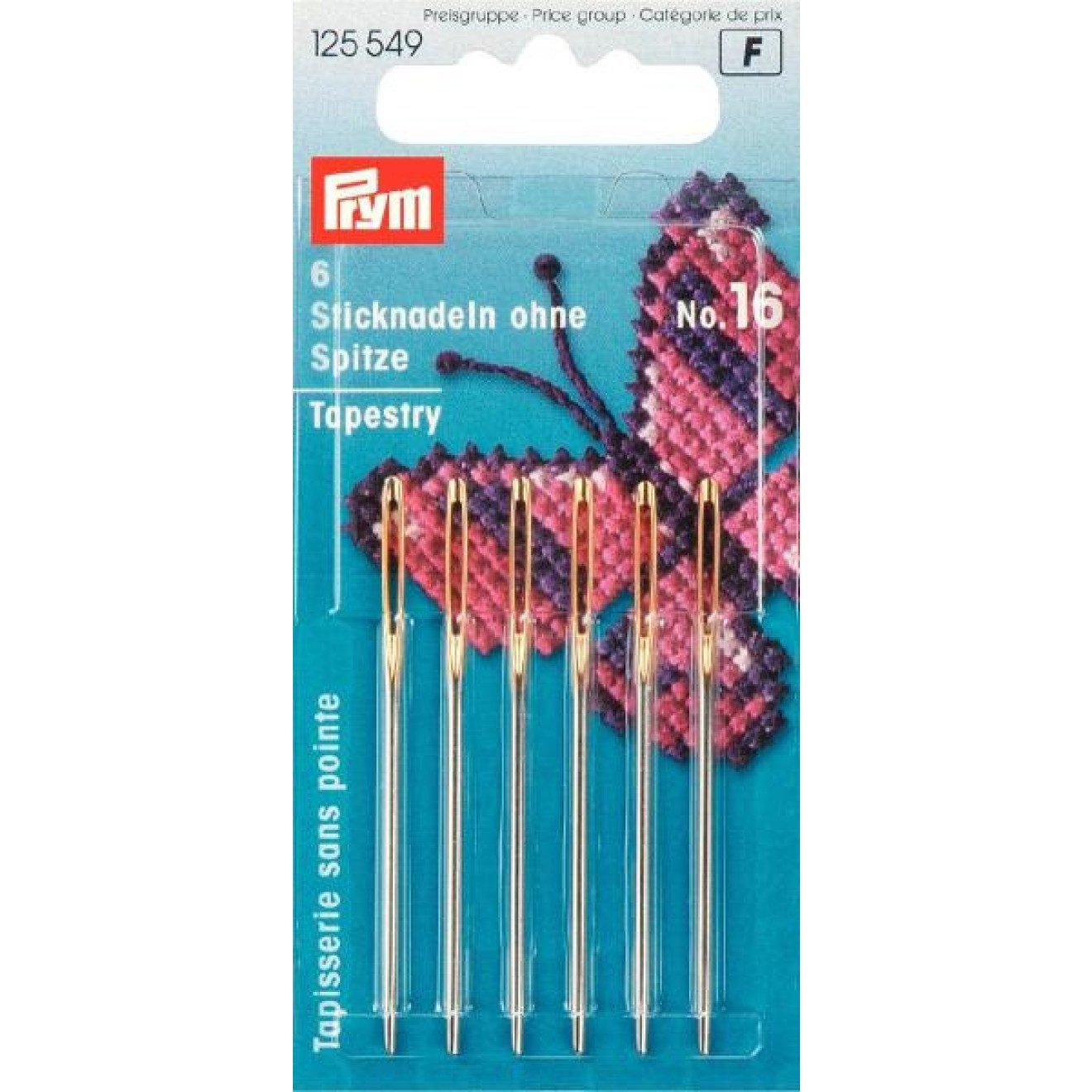 Prym Stricknadeln Sticknadeln ohne Spitze ST 16 1,60x55 mm silberfarbig 6 St