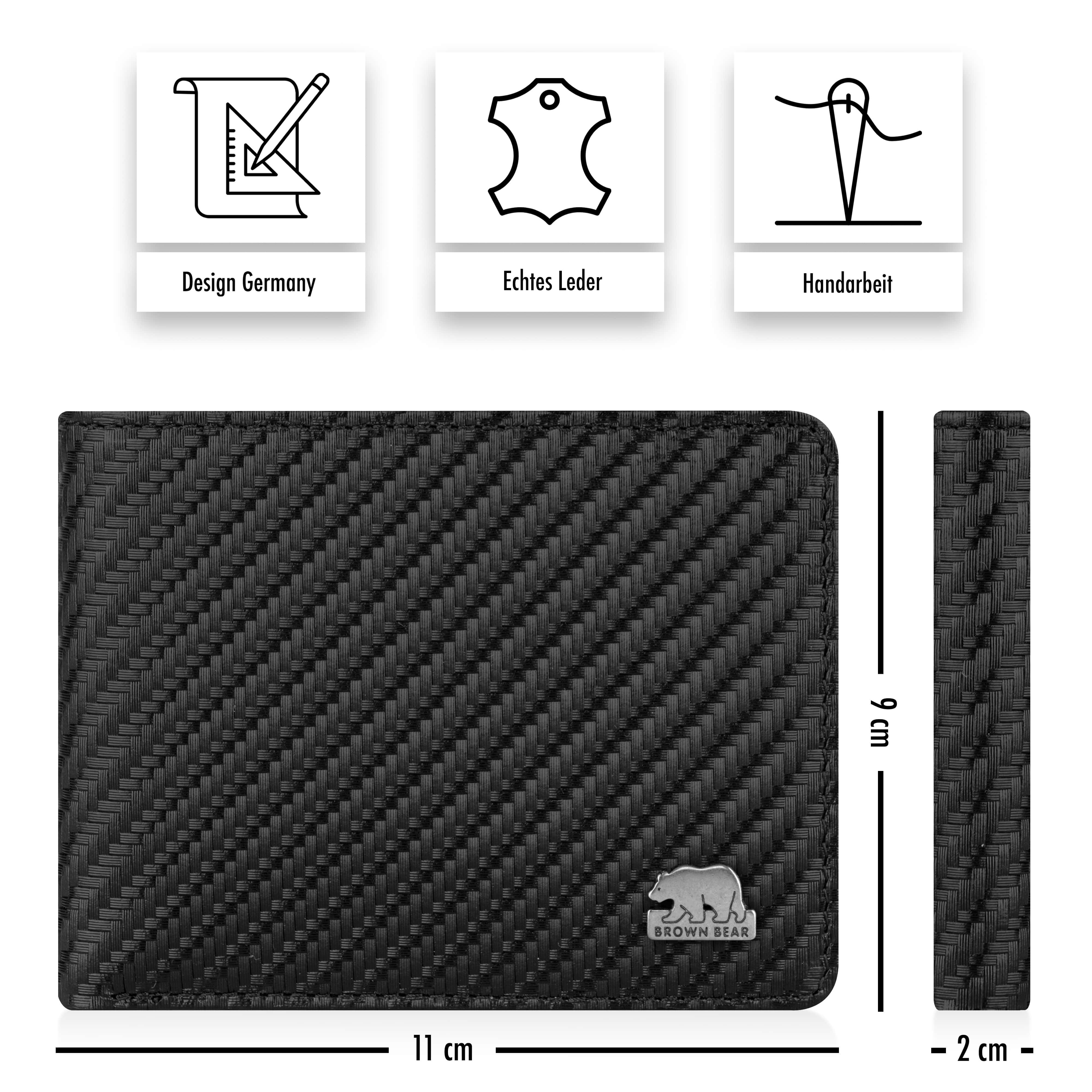 Brown Bear Geldbörse 8061 - mit 6 Kartenfächern und RFID-Schutz, aus Echtle günstig online kaufen