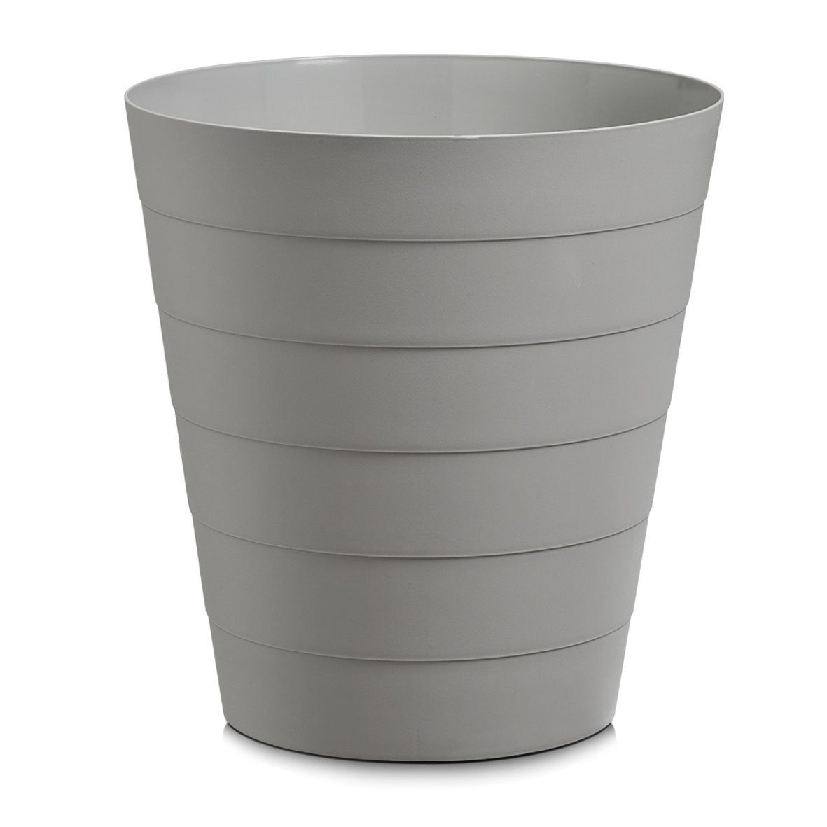 Basera® Mülleimer Papierkorb für Büro, Bad, Jugendzimmer & Kinderzimmer, 13,5 Liter, 29 x 29 x 30 cm, Kunststoff, rund, grau