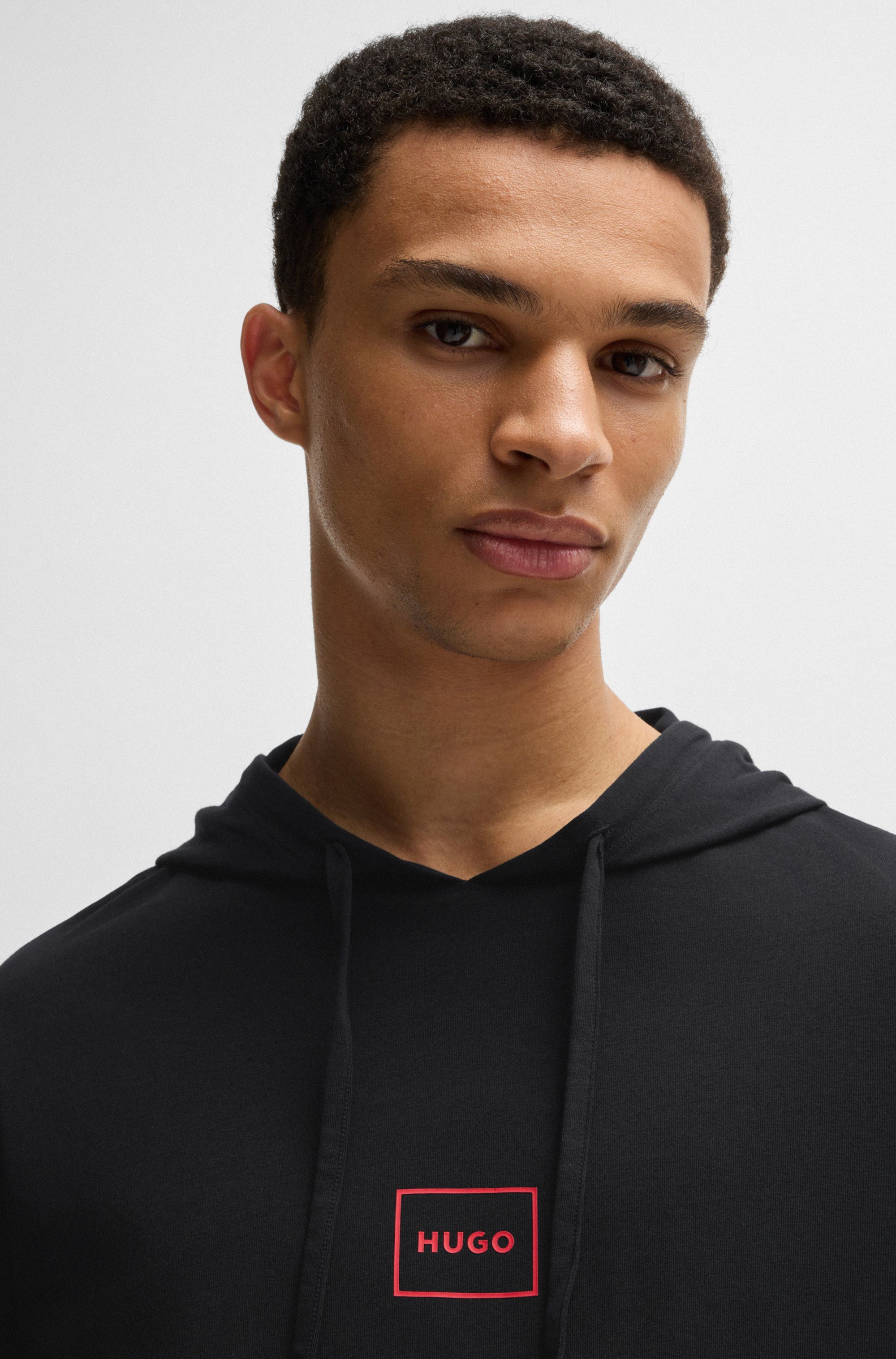 HUGO Kapuzensweatshirt mit Markenlabel