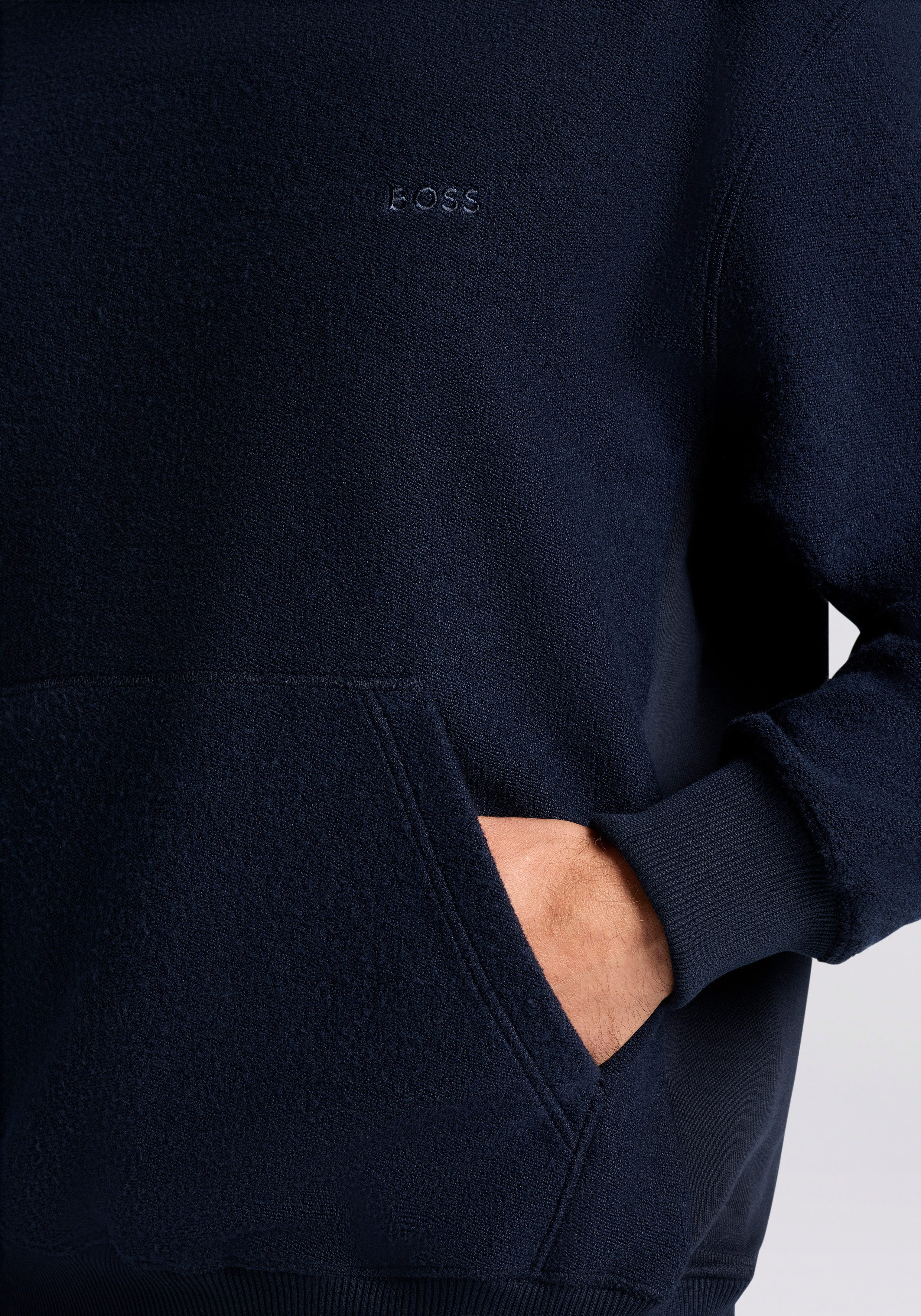 BOSS ORANGE Sweatshirt Rundhalsausschnitt, Regular Fit, Kängurutasche