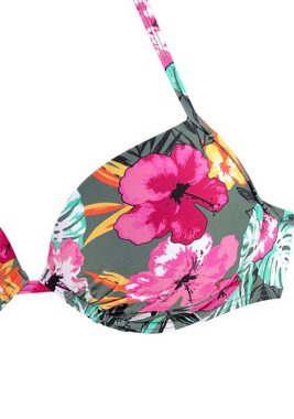 Buffalo Push-Up-Bikini-Top Pine, mit floralem Design